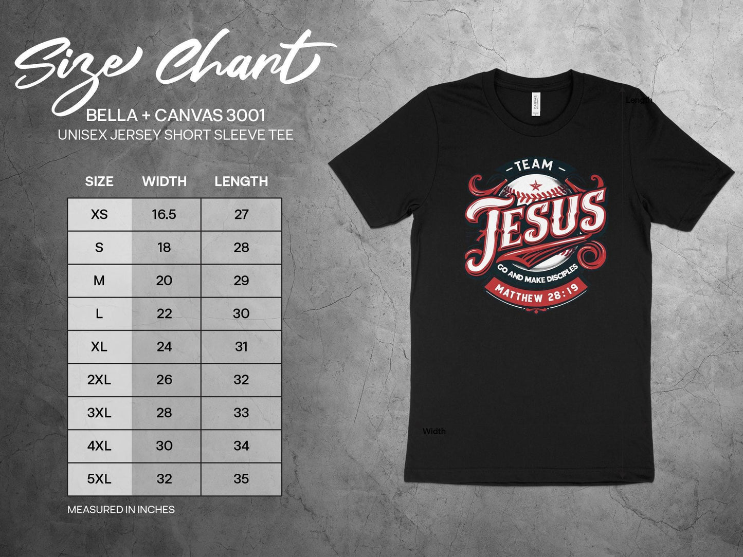 Team Jesus Graphic T-Shirt, Christian Go and Make Disciples Shirt, Matthew 28 19 Bible Verse Tee, Religious Faith Baseball Design, gift idea