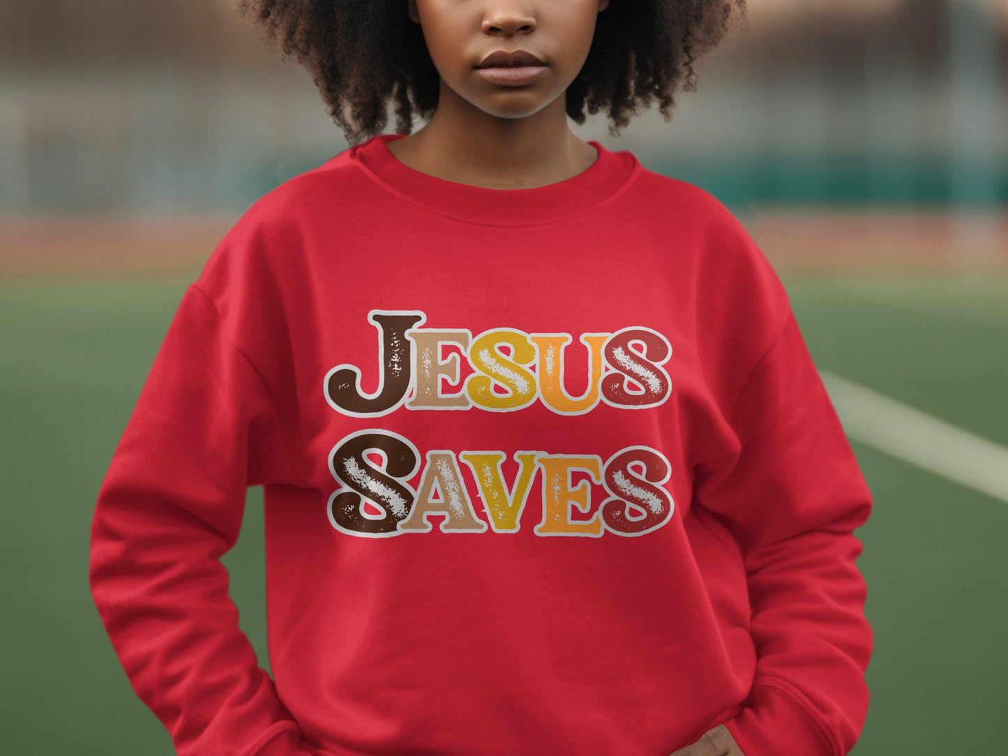 Inspirational Religious T-Shirt Jesus Saves Graphic Tee Faith-Based Christian Message Shirt Positive Spiritual Apparel