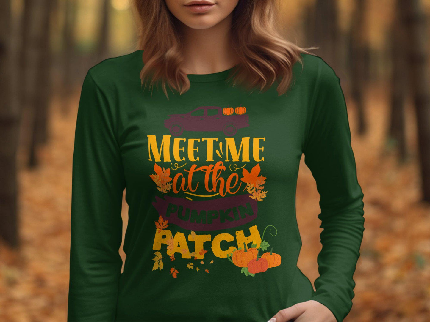Fall Pumpkin Patch T-Shirt, Meet Me at the Pumpkin Patch Graphic Tee, Autumn Truck and Pumpkin Shirt, Thanksgiving Shirt