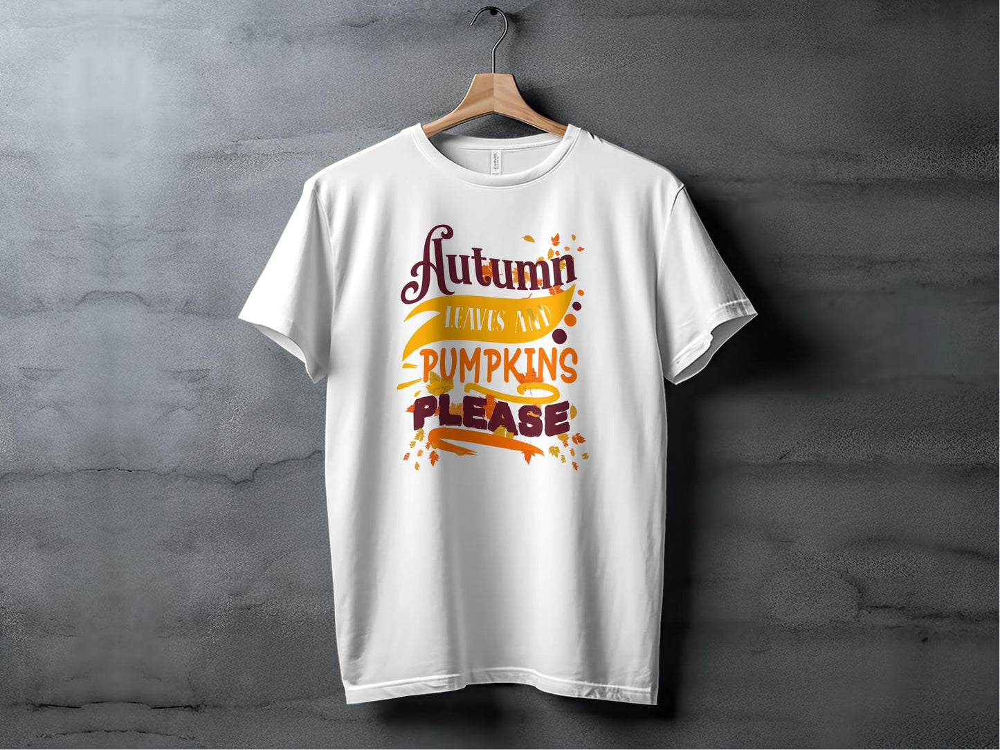 Funny Fall Autumn T Shirt with Leaves and Pumpkins Please Design, Perfect Casual Tee for Pumpkin Spice Lovers, Cute Seasonal Shirt Gift