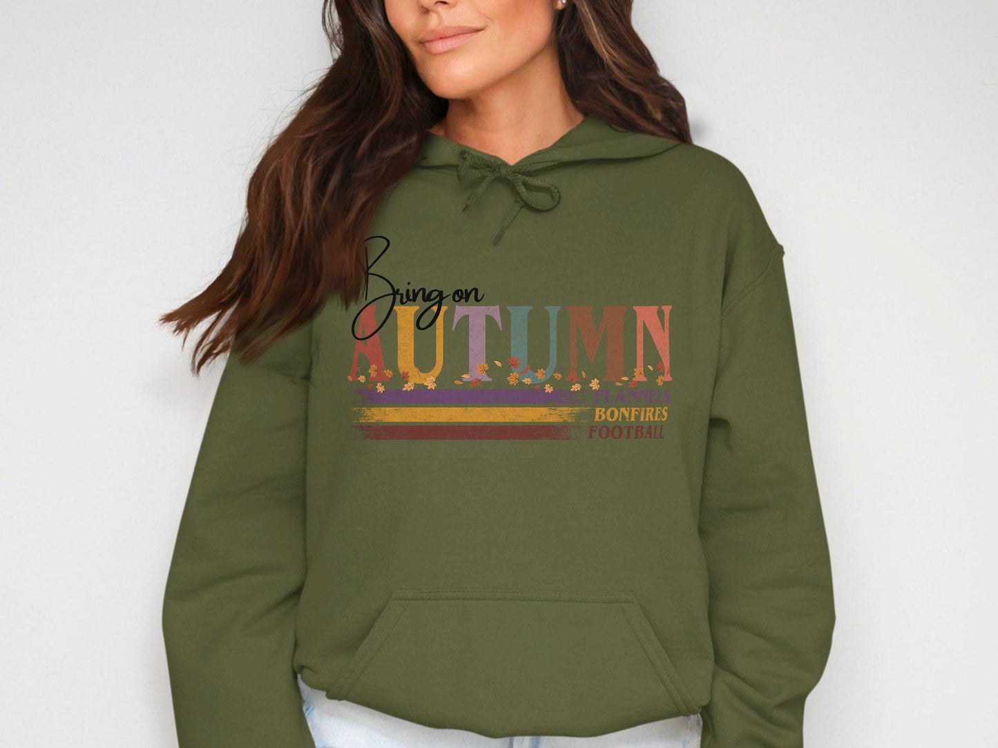 Autumn T-Shirt, Bring on Autumn Graphic Tee, Flannels Bonfires Football Pumpkins Shirt, Fall Season T-Shirt, Autumn Leaf Tee