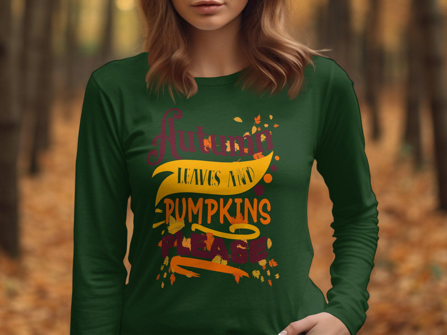Funny Fall Autumn T Shirt with Leaves and Pumpkins Please Design, Perfect Casual Tee for Pumpkin Spice Lovers, Cute Seasonal Shirt Gift