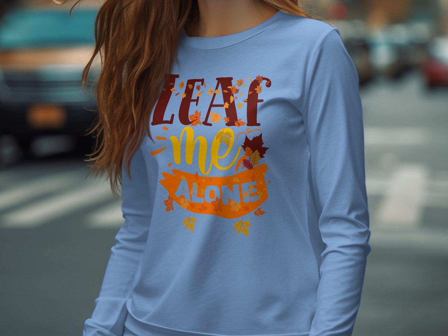 Leaf Me Alone Autumn Fall Season Leaves Graphic T-Shirt, Fun Fall Shirt for Autumn Lovers, Perfect Gift for Fall Enthusiasts