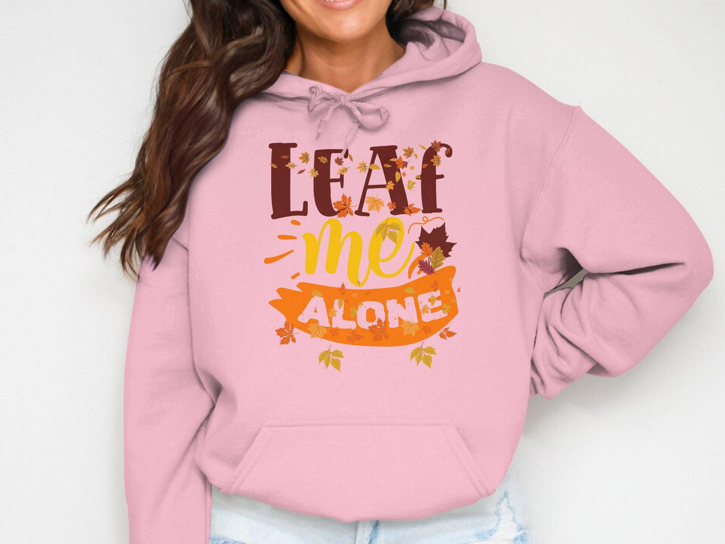 Leaf Me Alone Autumn Fall Season Leaves Graphic T-Shirt, Fun Fall Shirt for Autumn Lovers, Perfect Gift for Fall Enthusiasts