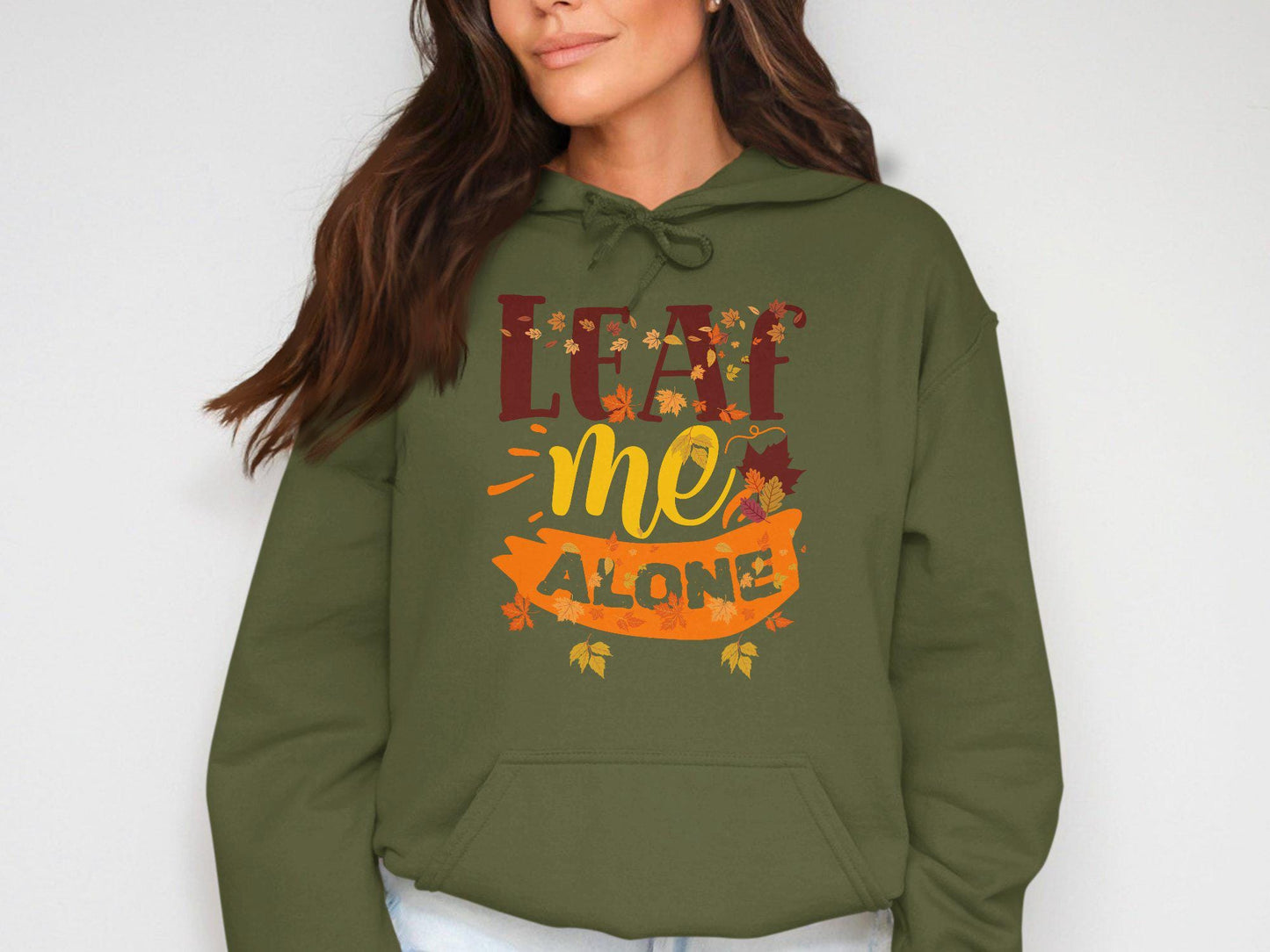 Leaf Me Alone Autumn Fall Season Leaves Graphic T-Shirt, Fun Fall Shirt for Autumn Lovers, Perfect Gift for Fall Enthusiasts