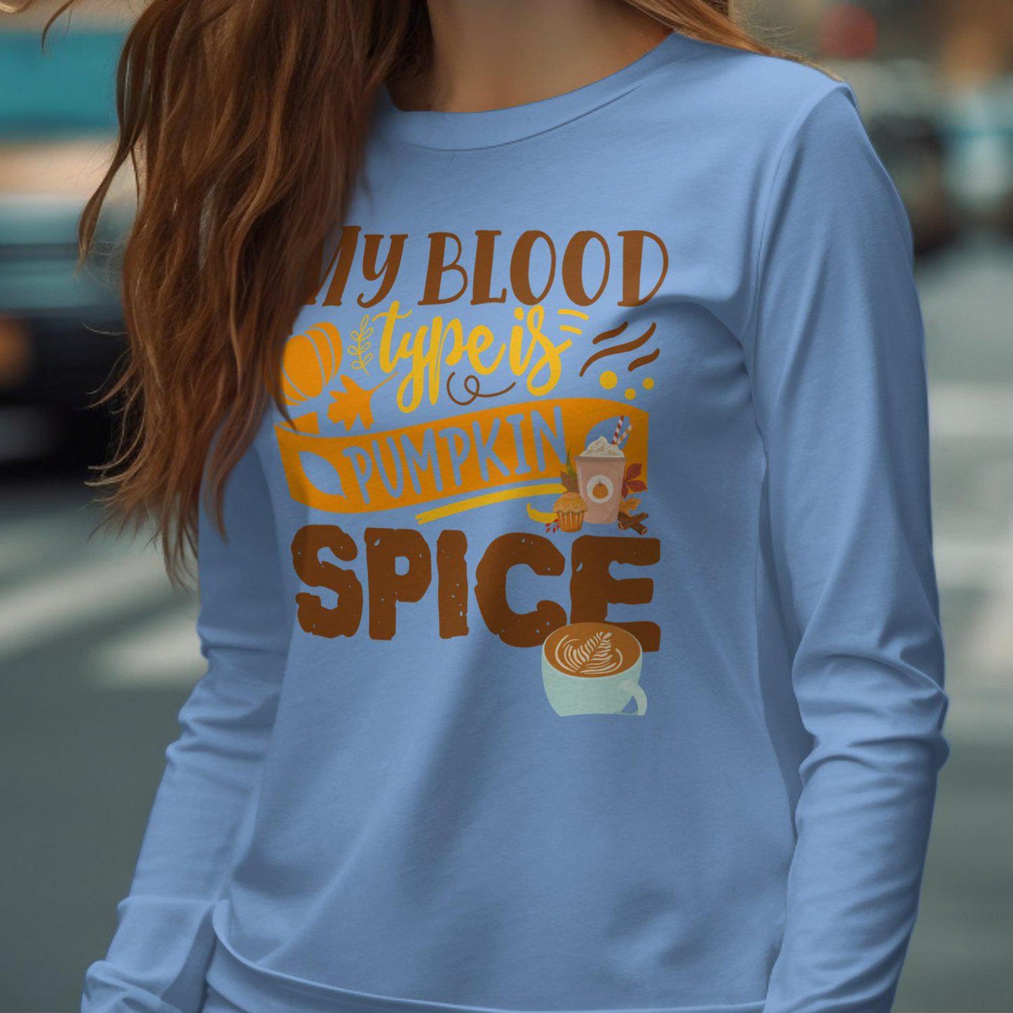 My Blood Type Is Pumpkin Spice T Shirt Autumn Coffee Lover Halloween Fall Graphic Tee Unisex Sizes Available Gift Idea