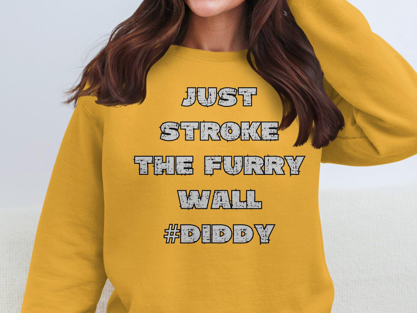 Just Stroke the Furry Wall Diddy T-Shirt, Funny T-Shirt, Graphic Tee, Cool T-Shirt for Casual Wear, Novelty T-Shirt, Trendy Design