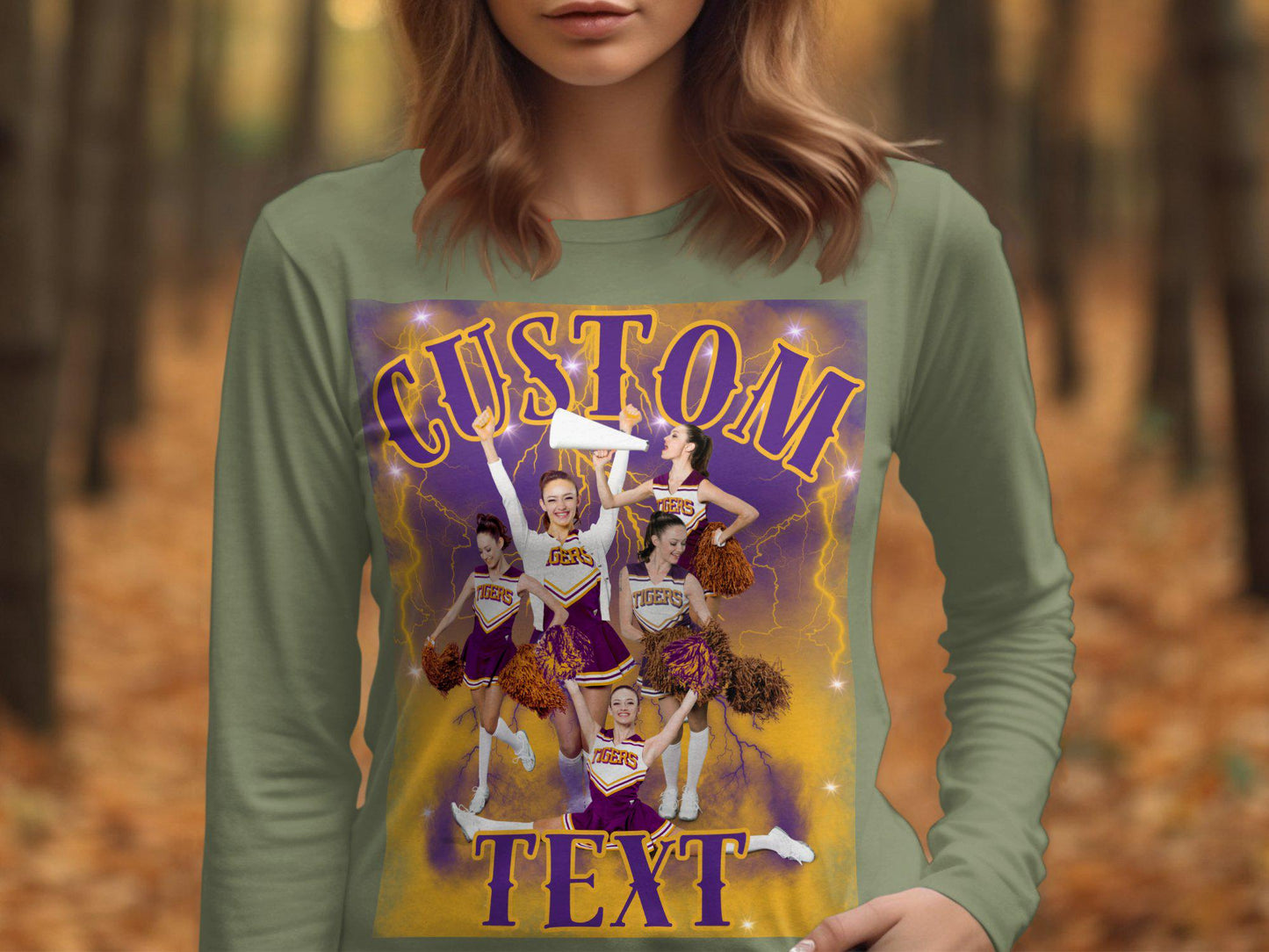 Cheerleader Graphic T-Shirt Customized Design Athletic Team Spirit Tee Cheer Squad Personalized Gift Fun Sportswear Top