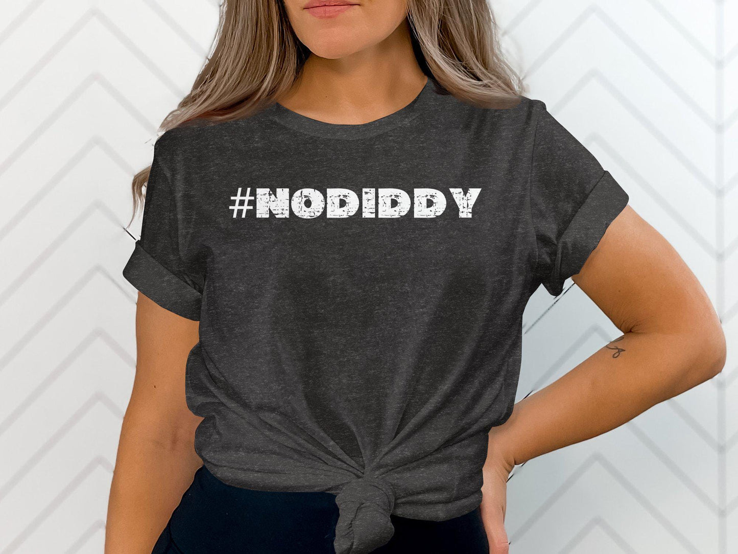 NODIDDY Fun Graphic Tee, Hashtag Novelty T-Shirt, Unique Statement Shirt, Cool Casual Wear, Bold Lettering T-Shirt, Unisex Trendy Tee