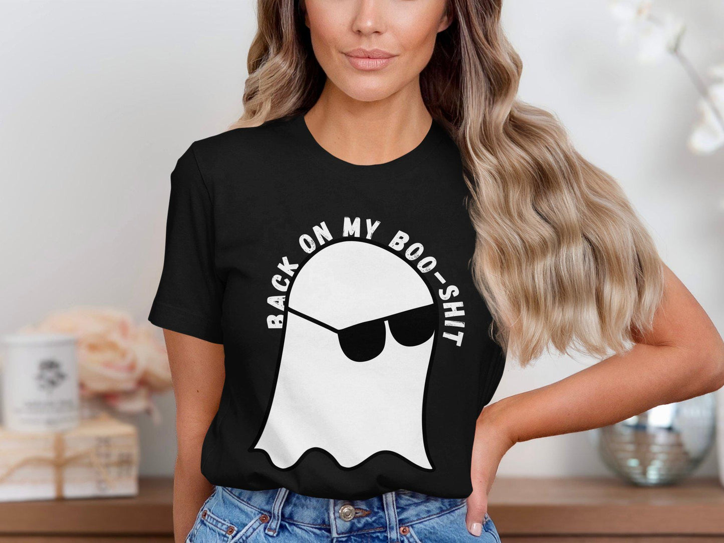 Funny Halloween Ghost T-Shirt, Back On My Boo-Shit, Halloween Party Tee, Spooky Season Shirt, Halloween Humor Shirt, Halloween Outfit