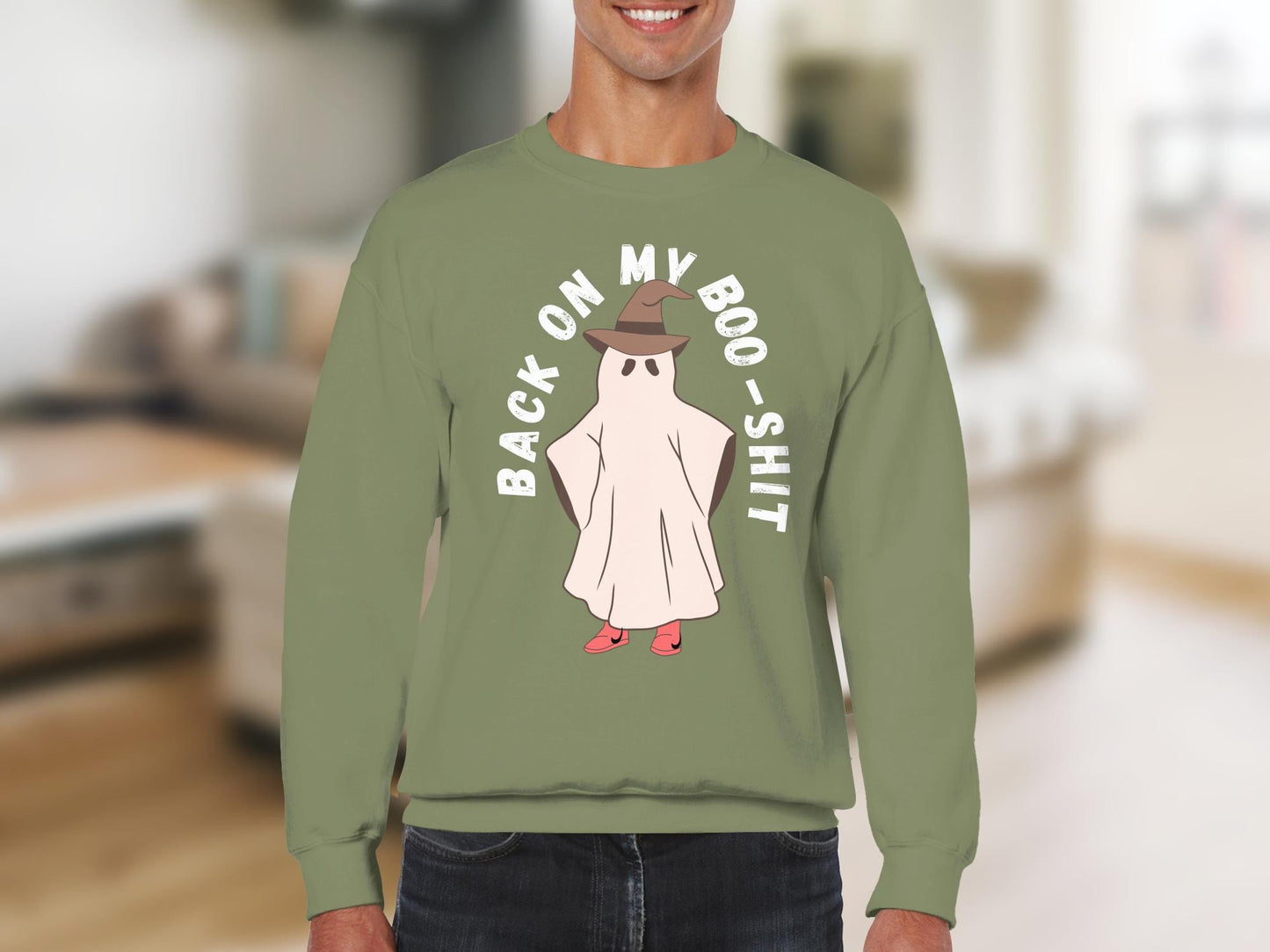Funny Ghost Back On My Boo Shit Halloween TShirt, Cute Spooky Season Tee, Novelty Ghost TShirt, Halloween Party Shirt, Trick or Treat Top