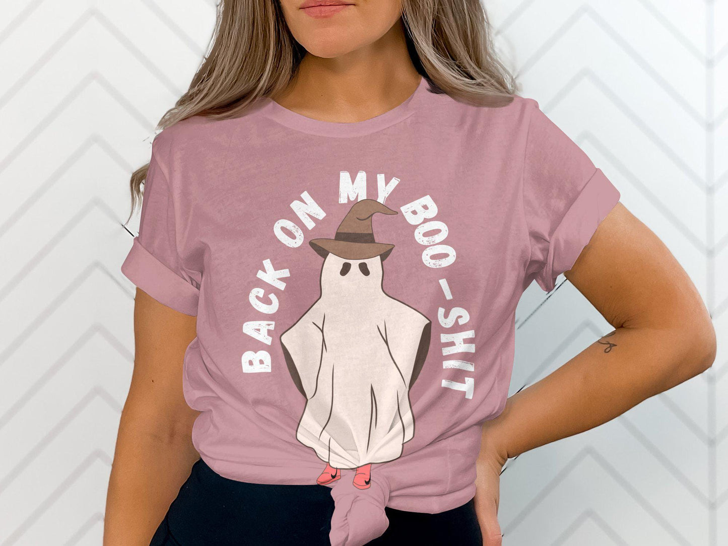 Funny Ghost Back On My Boo Shit Halloween TShirt, Cute Spooky Season Tee, Novelty Ghost TShirt, Halloween Party Shirt, Trick or Treat Top