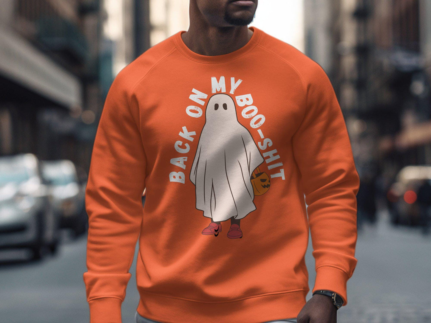 Funny Halloween T-Shirt, Back On My Boo Shit Ghost Design Tee, Spooky Halloween Costume Shirt, Humorous Graphic Tee, Halloween Apparel