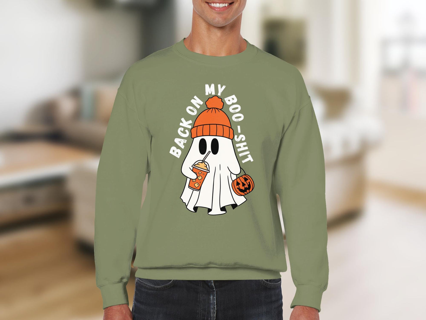 Back On My Boo Shit Ghost T-Shirt, Funny Halloween Graphic Tee, Spooky Season Top, Cute Ghost Shirt, Halloween Party Outfit