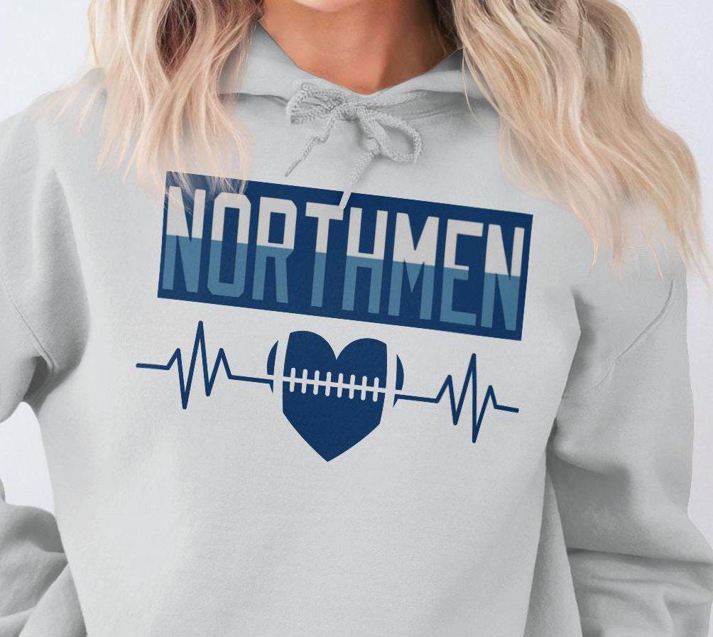 Northmen T-Shirt, Football Heartbeat Design, Northmen Fan Apparel, Football Lover Gift, Team Spirit Tee, Sports Enthusiast Shirt