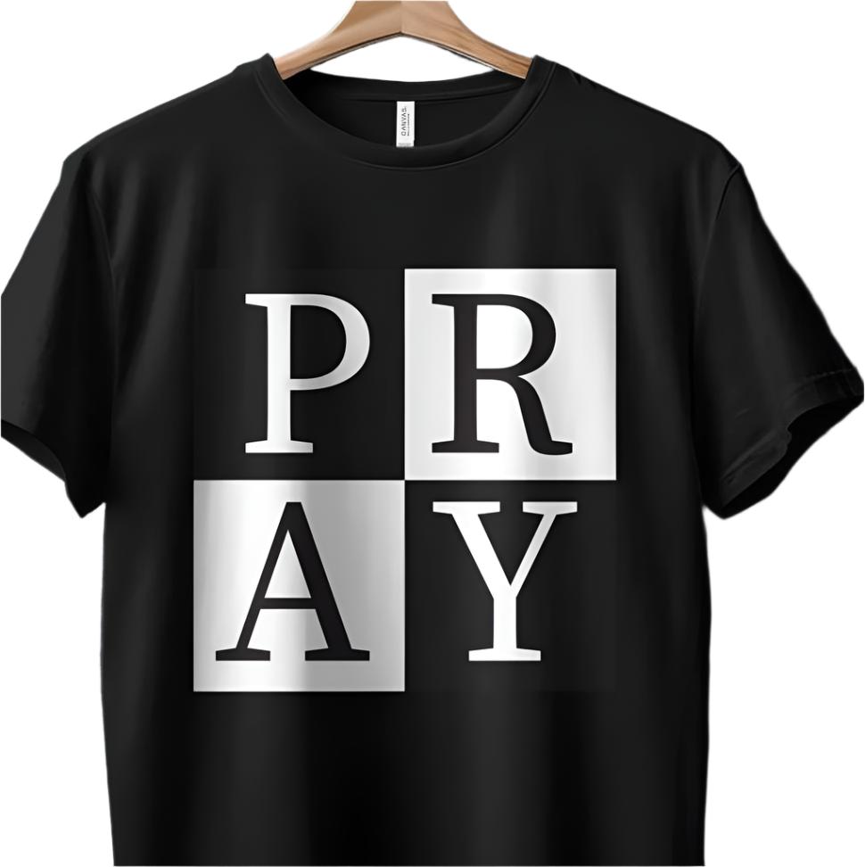 Inspirational Prayer Design T-Shirt, Minimalist Black and White Typography, Unisex Christian Tee, Spiritual Clothing