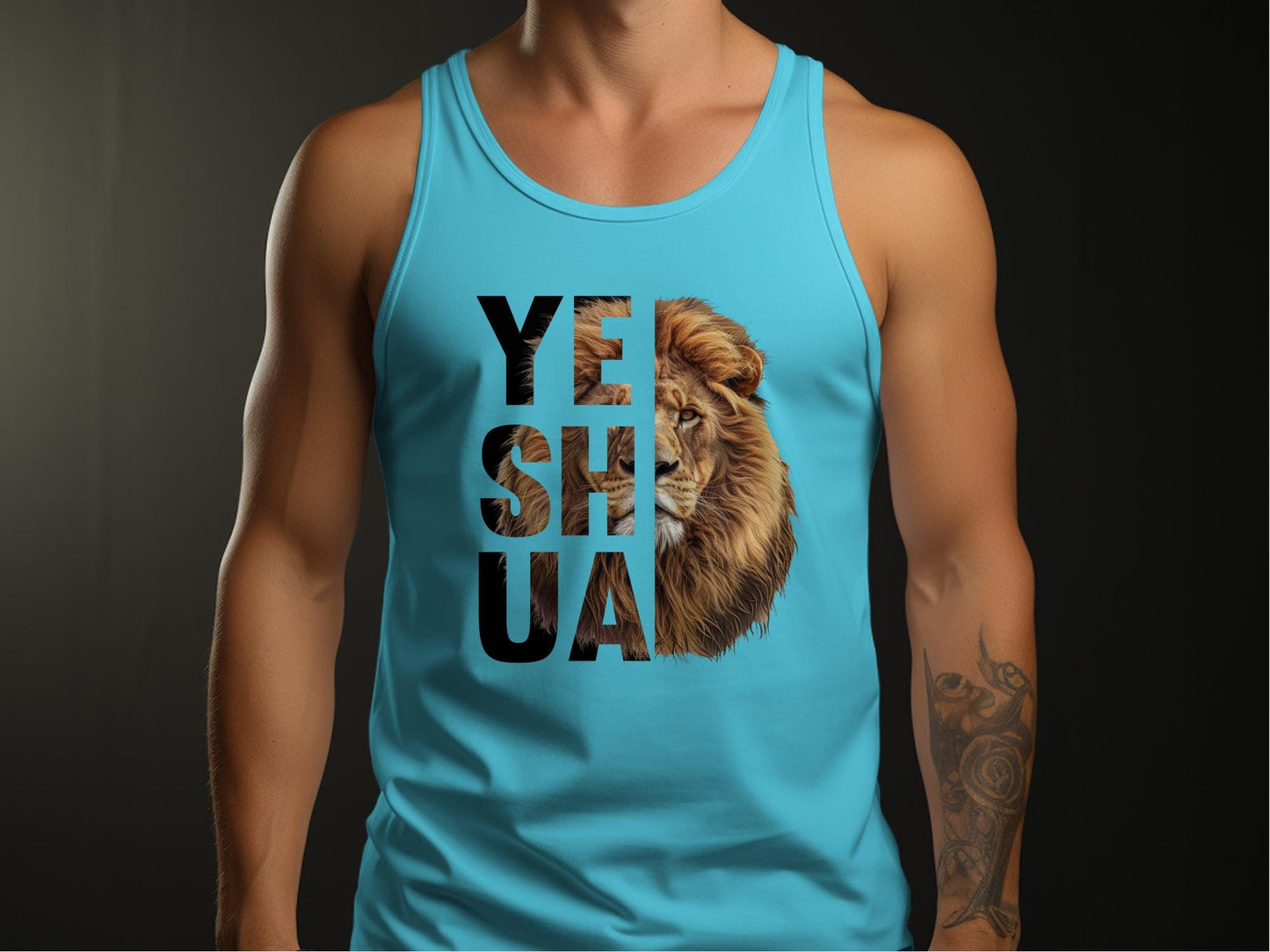 Lion Yeshua T-Shirt, Christian Graphic Tee, Religious Apparel, Inspirational T-Shirt, Faith-based Clothing, Unique Lion Design Tee