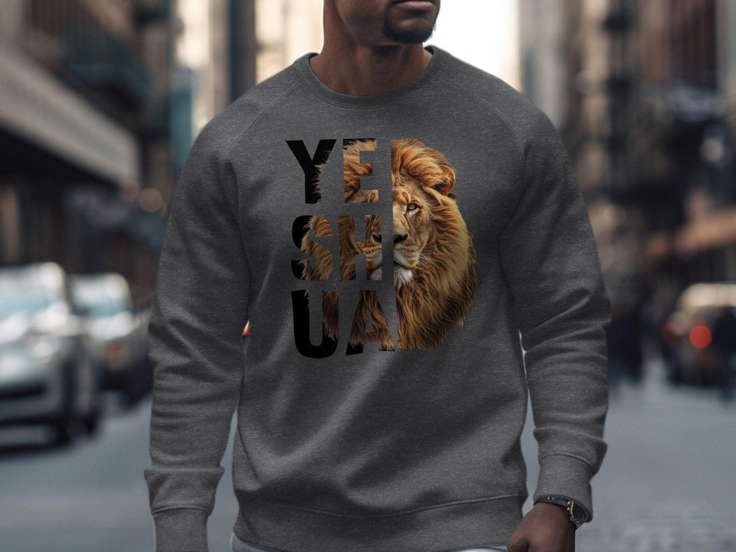 Lion Yeshua T-Shirt, Christian Graphic Tee, Religious Apparel, Inspirational T-Shirt, Faith-based Clothing, Unique Lion Design Tee