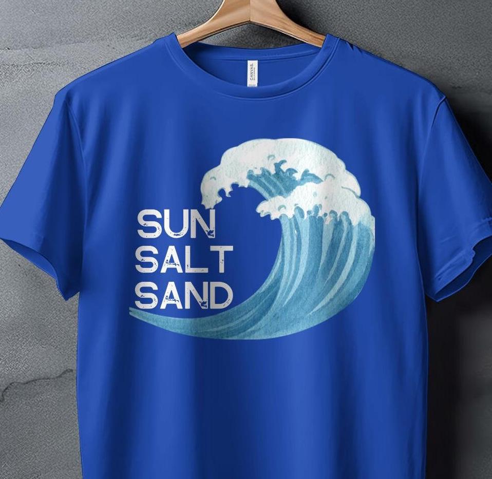 Ocean Wave Art T-Shirt, Watercolor Wave Print Tee, Beach Vibes T-Shirt, Surfing Inspired Tshirt, Coastal Style Graphic Tee
