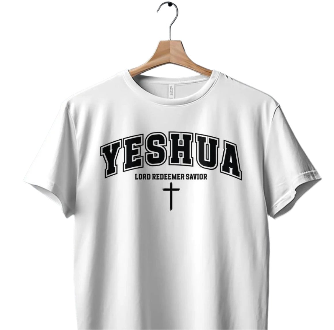 Yeshua Lord Redeemer Savior Graphic Tee, Christian Faith T-Shirt, Spiritual Faithful Shirt, Religious Casual Top, Inspirational Wear