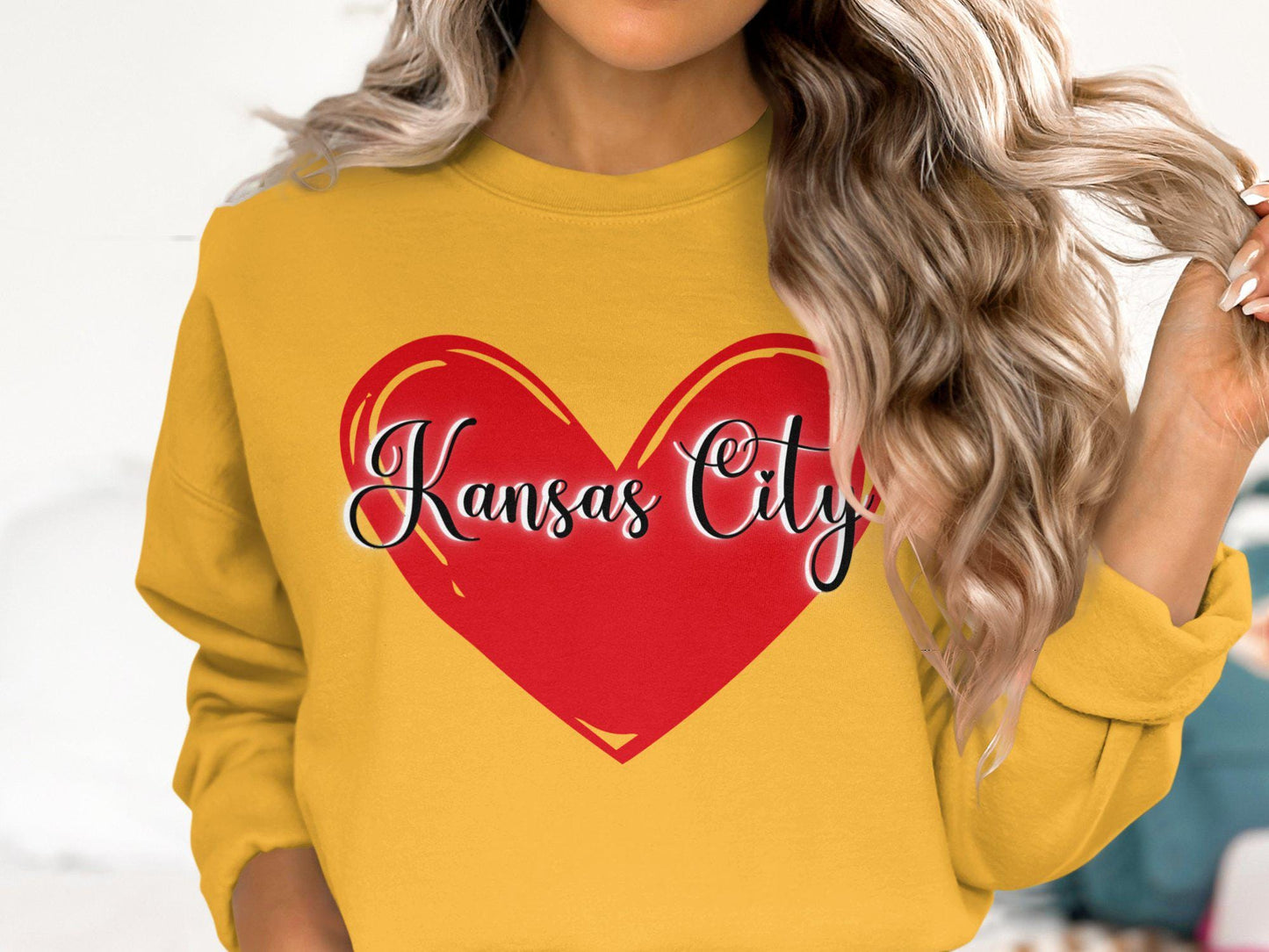 Kansas City Heart T-Shirt, Kansas City Lover Gift, Red Heart Graphic Tee, Kansas City Pride Shirt, Valentines Day Shirt