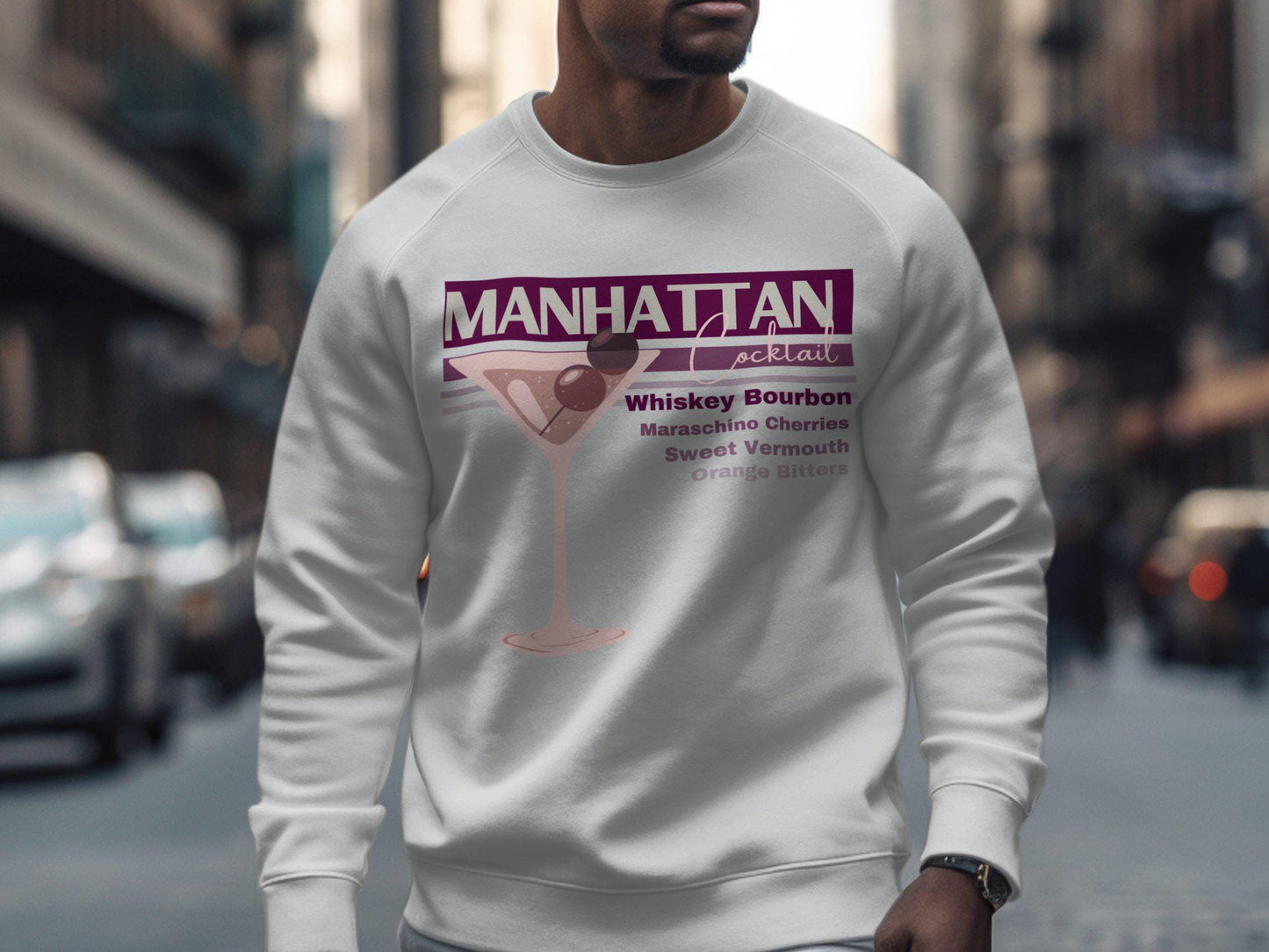 Manhattan Cocktail T-Shirt, Whiskey Bourbon Tshirt, Retro Drink Tee, Maraschino Cherries Shirt, Sweet Vermouth Top, Party Apparel