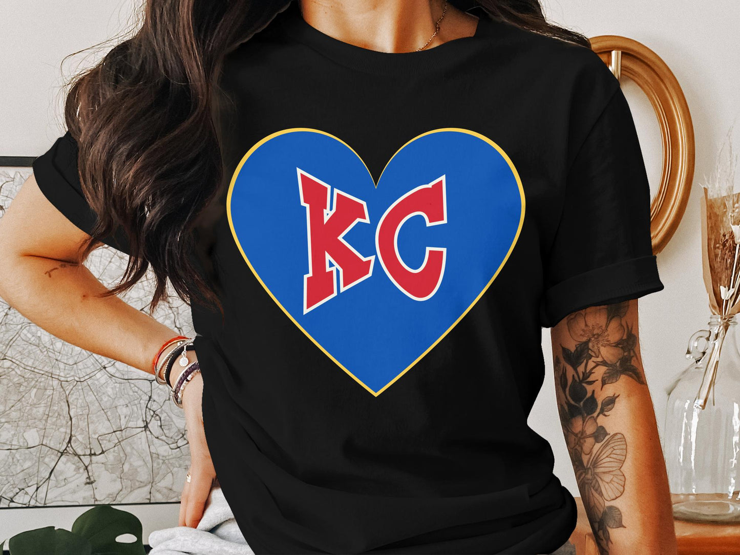 KC Heart Love Graphic Tee, Kansas City Pride Shirt, Sports Wear, KC Fan T-shirt, City Love Apparel, Kansas City Supporter