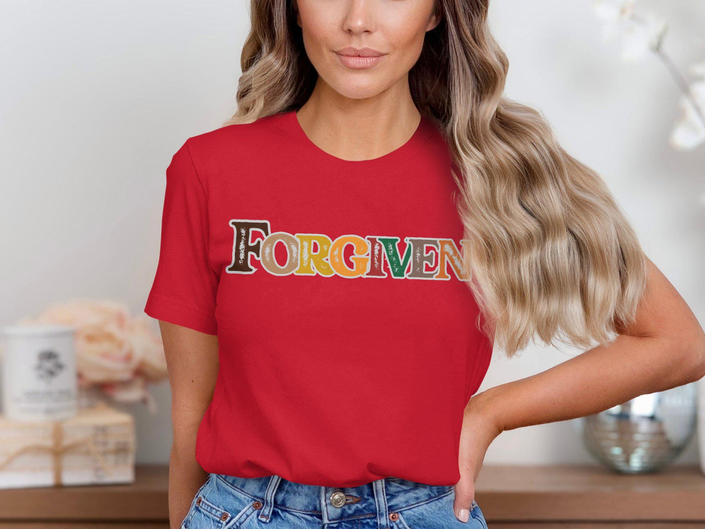 Retro Forgiven Graphic Tee, Vintage Inspired Forgiven T-Shirt, Faith Statement Shirt, Spiritual Message Tee, Christian Apparel