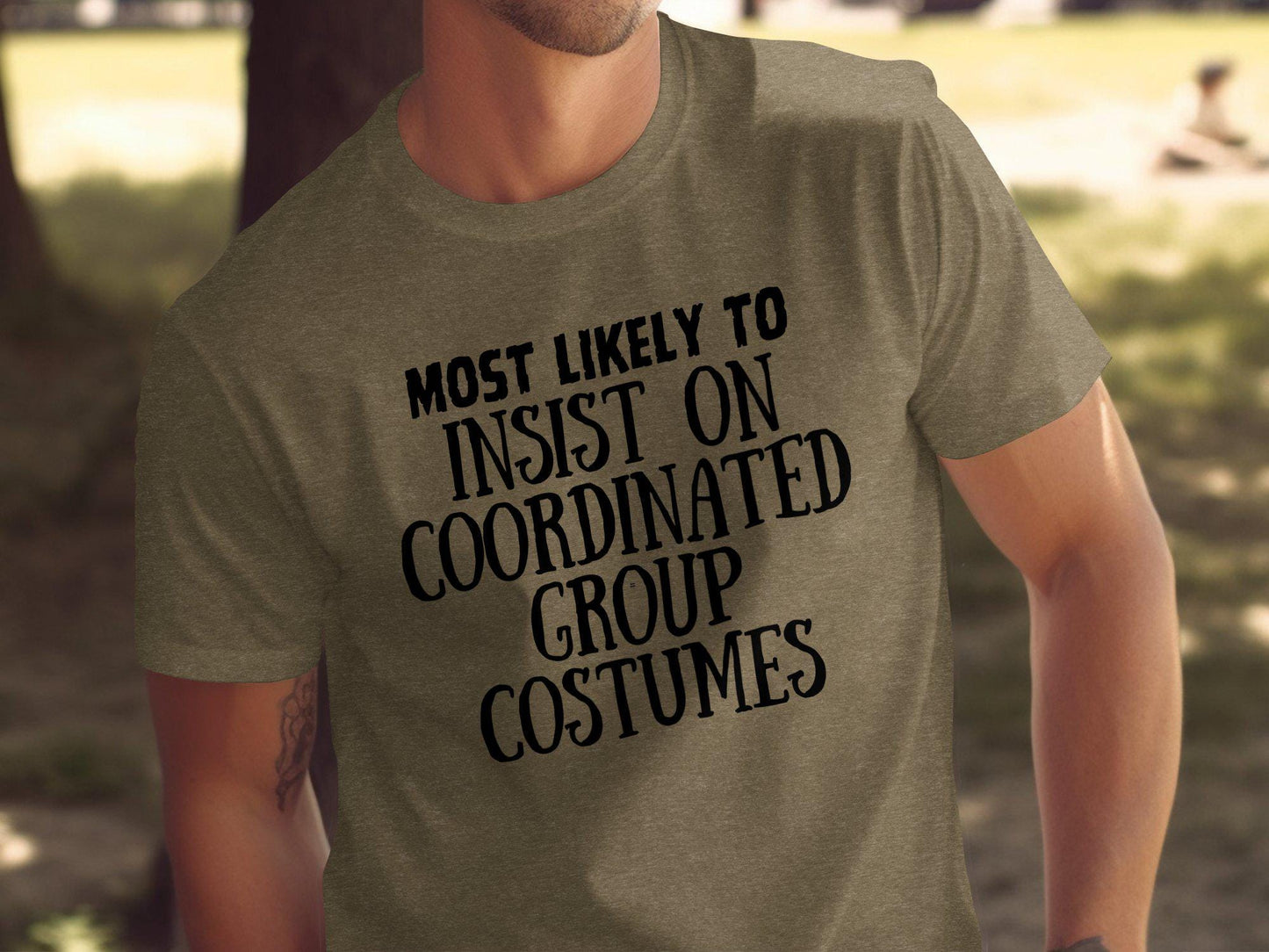 Most Likely to Insist on Coordinated Group Costumes, Funny Group Costume Shirt, Halloween Party Outfit, Matching Costume T-Shirt