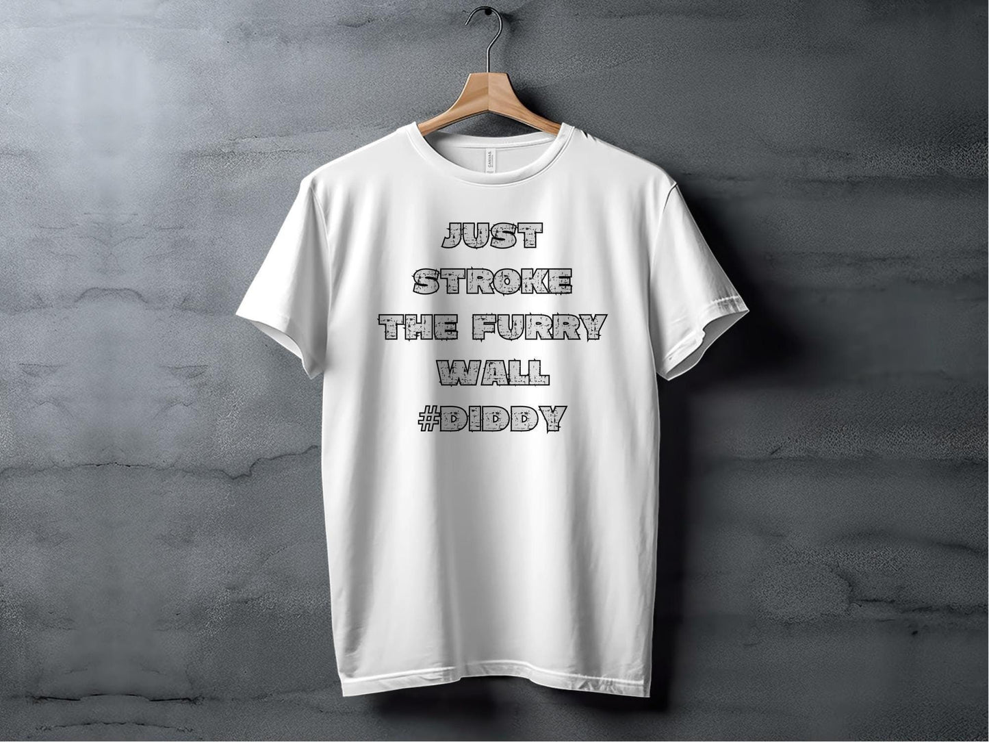 Just Stroke the Furry Wall Diddy T-Shirt, Funny T-Shirt, Graphic Tee, Cool T-Shirt for Casual Wear, Novelty T-Shirt, Trendy Design