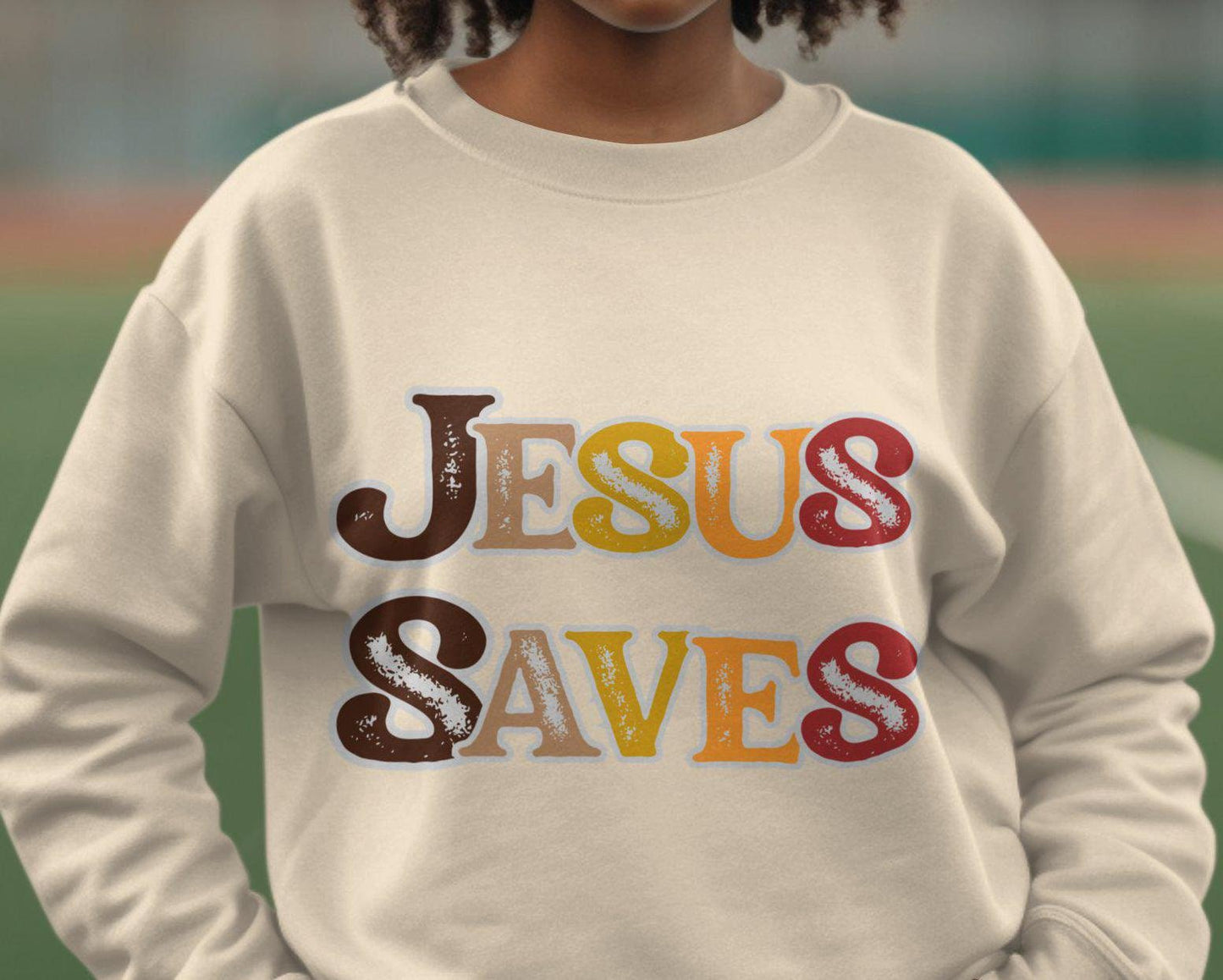 Inspirational Religious T-Shirt Jesus Saves Graphic Tee Faith-Based Christian Message Shirt Positive Spiritual Apparel