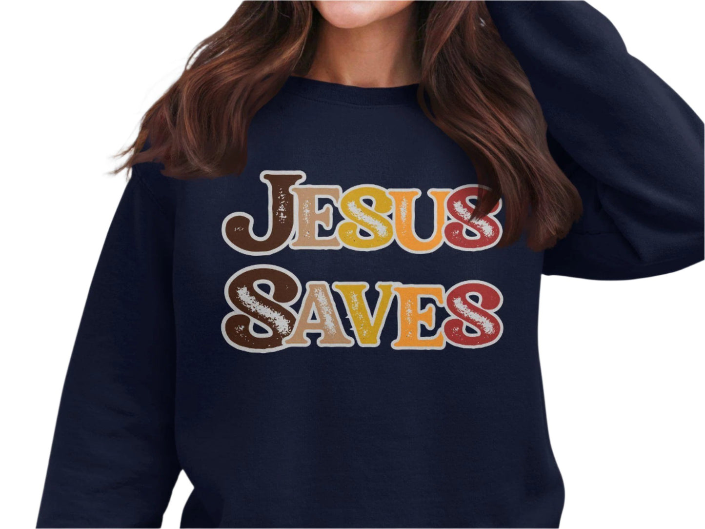 Inspirational Religious T-Shirt Jesus Saves Graphic Tee Faith-Based Christian Message Shirt Positive Spiritual Apparel