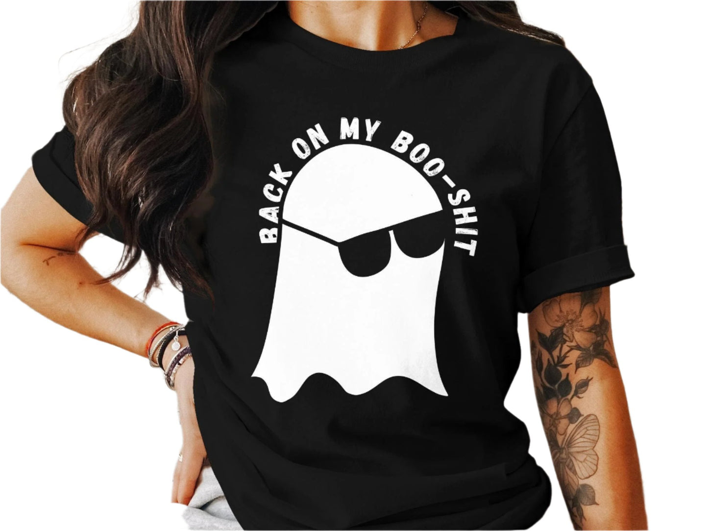 Funny Halloween Ghost T-Shirt, Back On My Boo-Shit, Halloween Party Tee, Spooky Season Shirt, Halloween Humor Shirt, Halloween Outfit