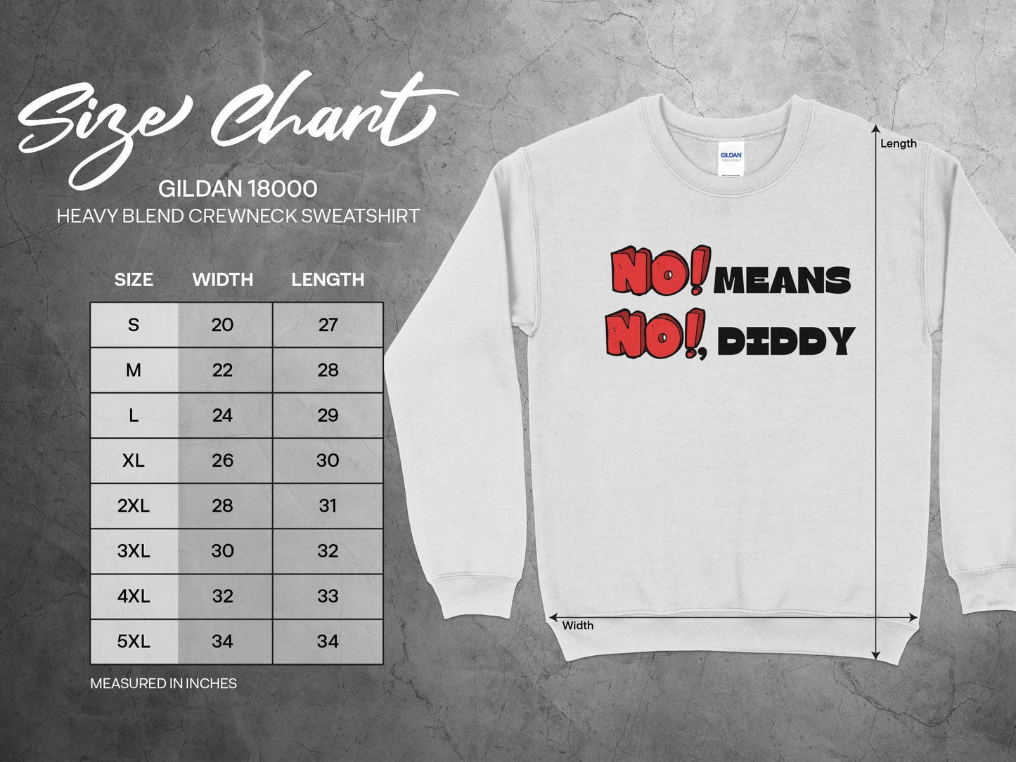 Funny No Means No Diddy T-Shirt, Humorous Graphic Tee, No Means No Shirt Unique Slogan, Casual Wear, Gift Idea, Unisex T-Shirt
