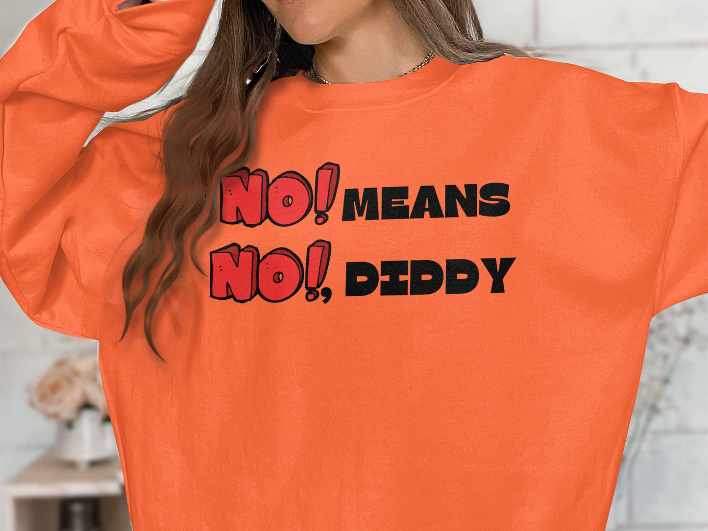 Funny No Means No Diddy T-Shirt, Humorous Graphic Tee, No Means No Shirt Unique Slogan, Casual Wear, Gift Idea, Unisex T-Shirt