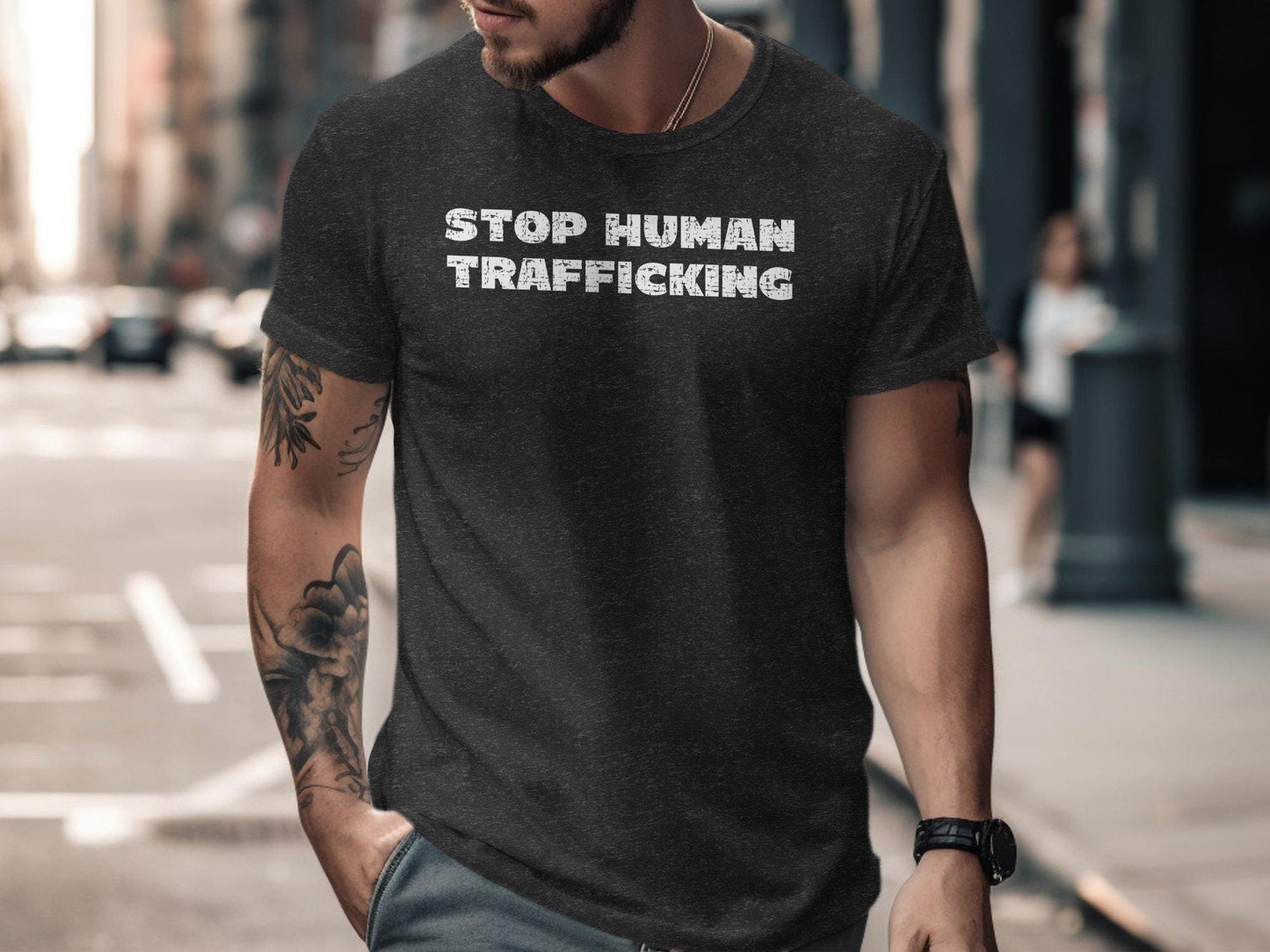 Stop Human Trafficking T-Shirt, Awareness Graphic Tee, Anti Trafficking Statement Shirt, Social Cause Unisex Tee, Advocacy Apparel