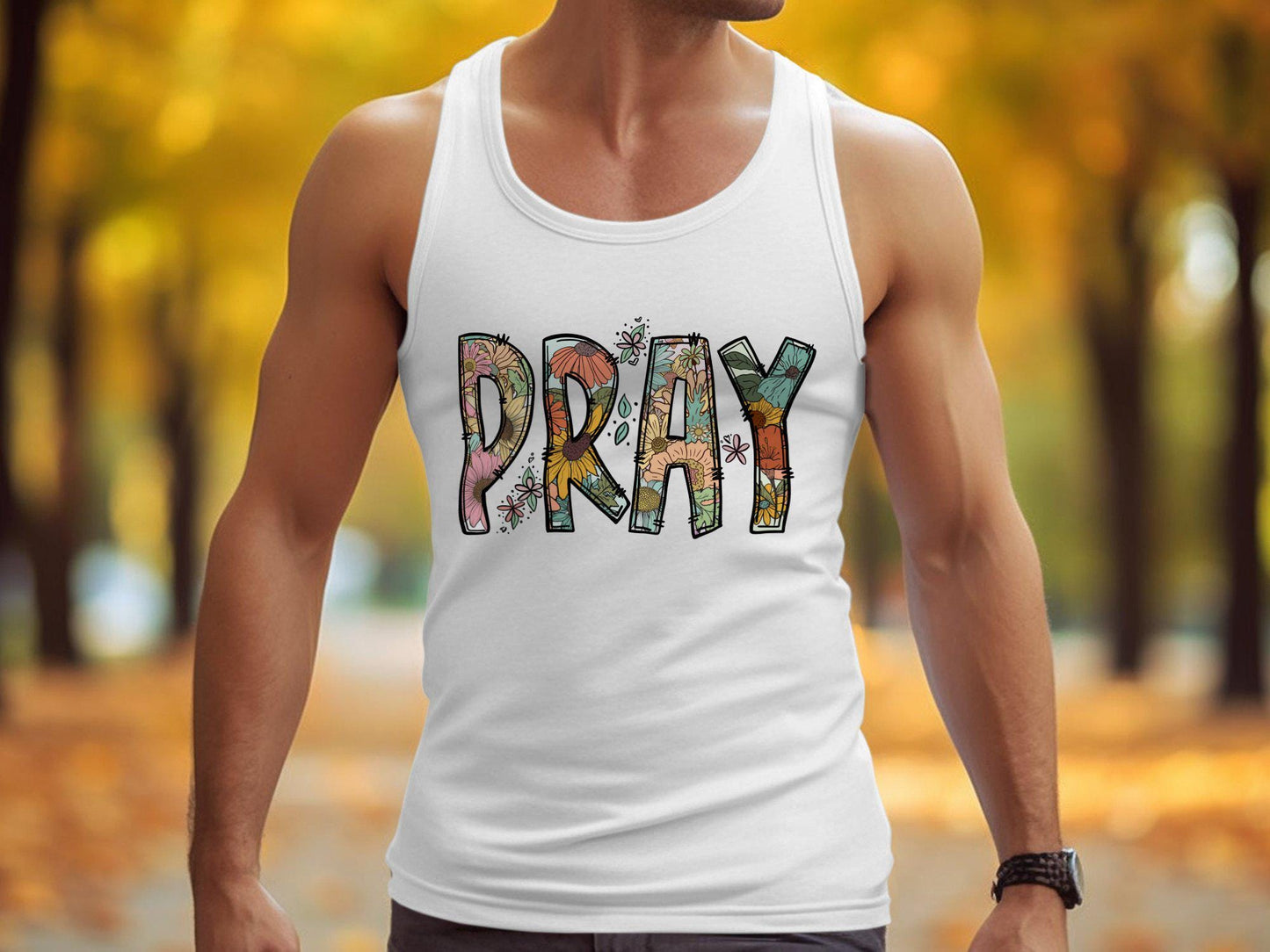 Inspirational Pray Graphic Tee, Vintage Flower Design T-Shirt, Positive Message Shirt, Floral Print Tee for Women and Men