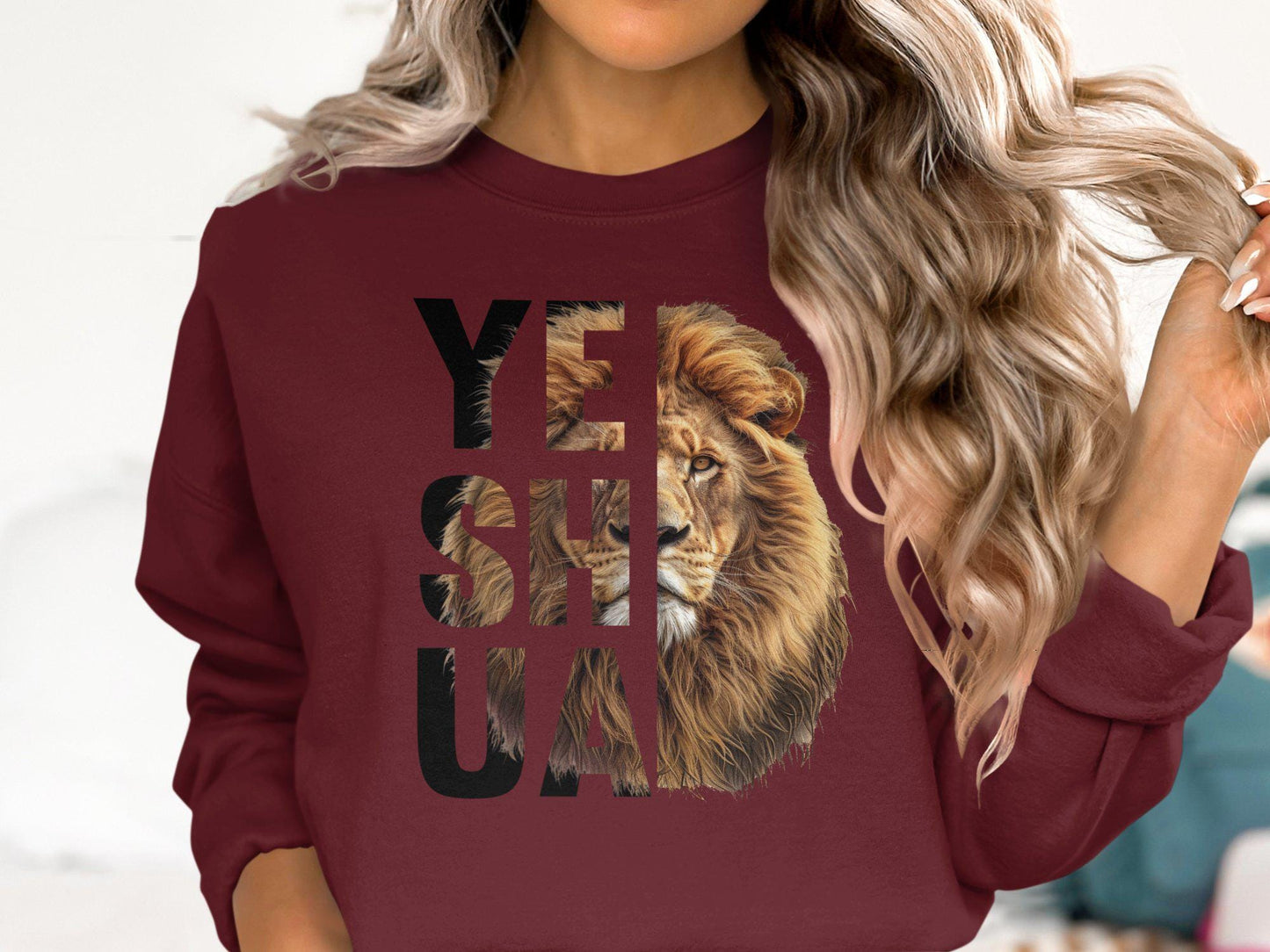 Lion Yeshua T-Shirt, Christian Graphic Tee, Religious Apparel, Inspirational T-Shirt, Faith-based Clothing, Unique Lion Design Tee