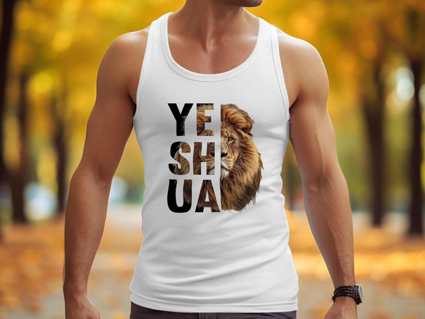 Lion Yeshua T-Shirt, Christian Graphic Tee, Religious Apparel, Inspirational T-Shirt, Faith-based Clothing, Unique Lion Design Tee
