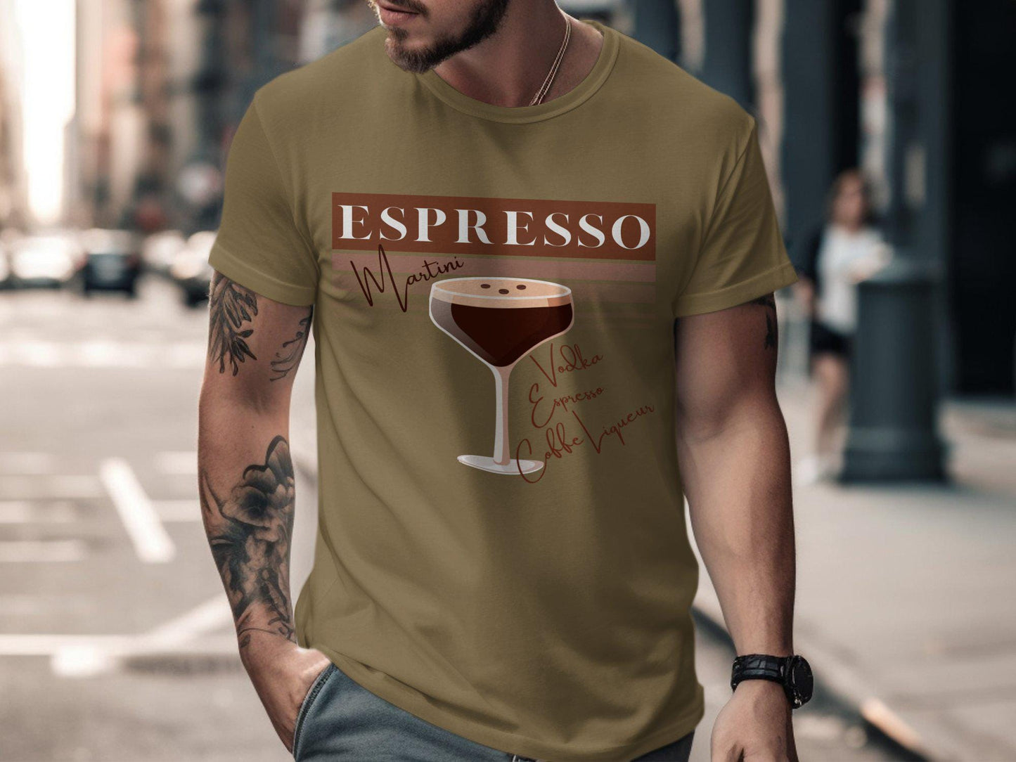 Espresso Martini Graphic T-Shirt, Vodka Espresso Coffee Liqueur Shirt, Unique Drink Lover Tee, Trendy Cocktail T-Shirt