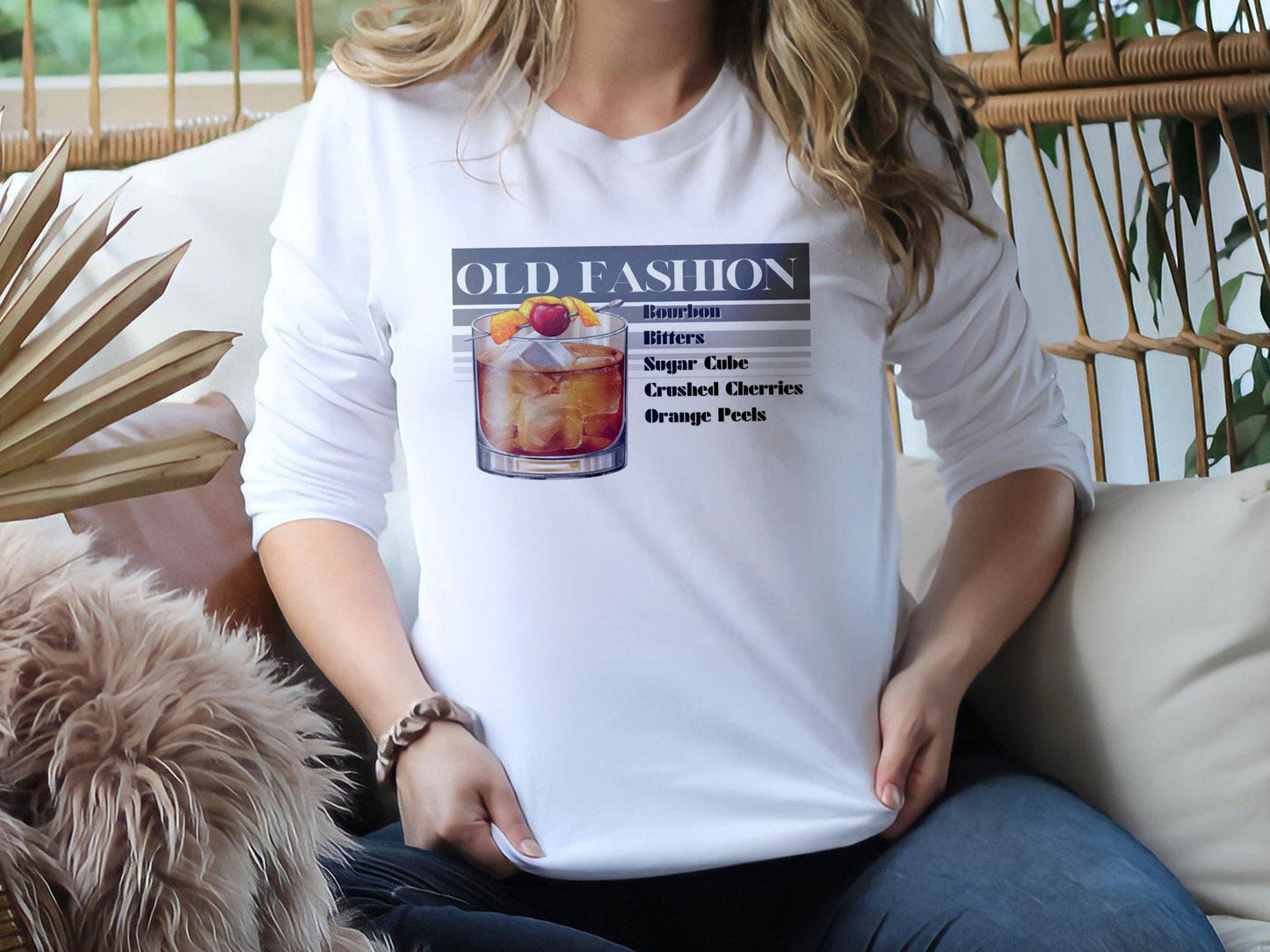 Old Fashion Cocktail T-Shirt, Classic Drink Tee, Old Fashioned Drink Recipe Shirt, Whiskey Lover Gift, Bartender Tee, Cocktail Shirt