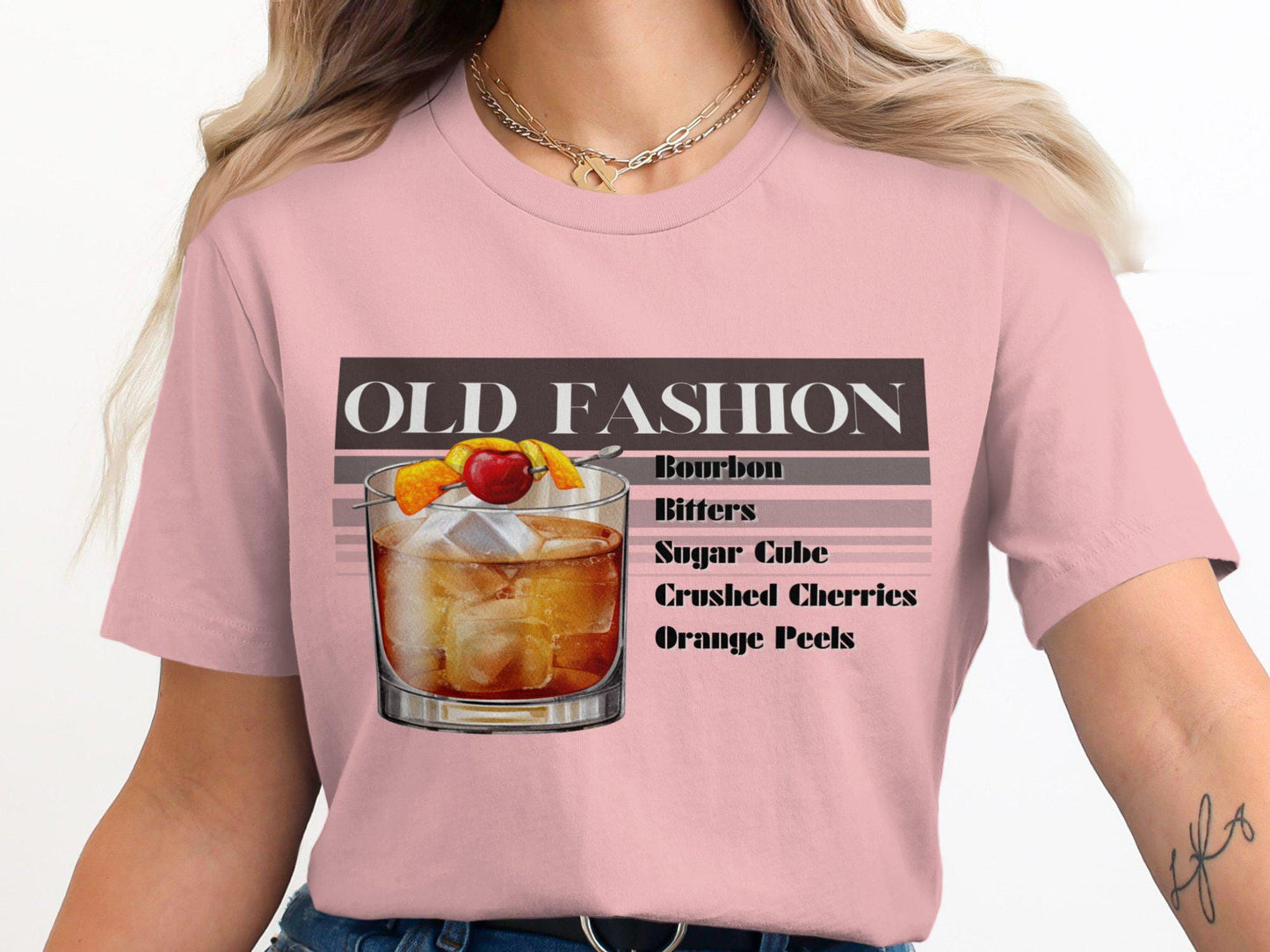 Old Fashion Cocktail T-Shirt, Classic Drink Tee, Old Fashioned Drink Recipe Shirt, Whiskey Lover Gift, Bartender Tee, Cocktail Shirt