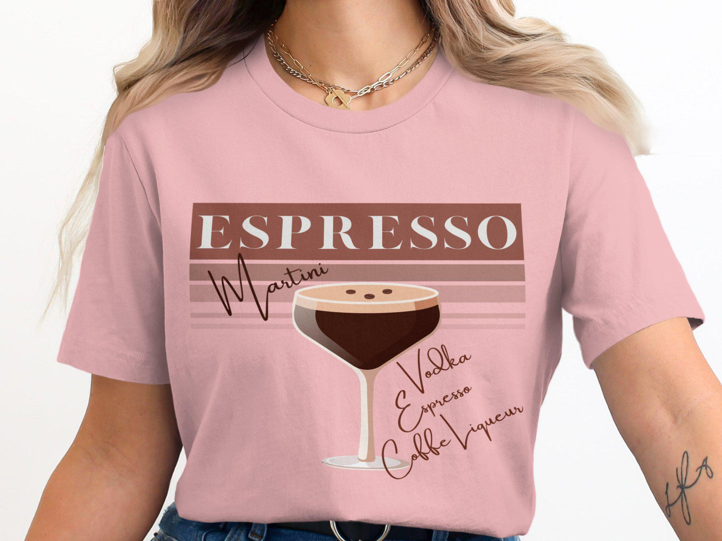 Espresso Martini Graphic T-Shirt, Vodka Espresso Coffee Liqueur Shirt, Unique Drink Lover Tee, Trendy Cocktail T-Shirt