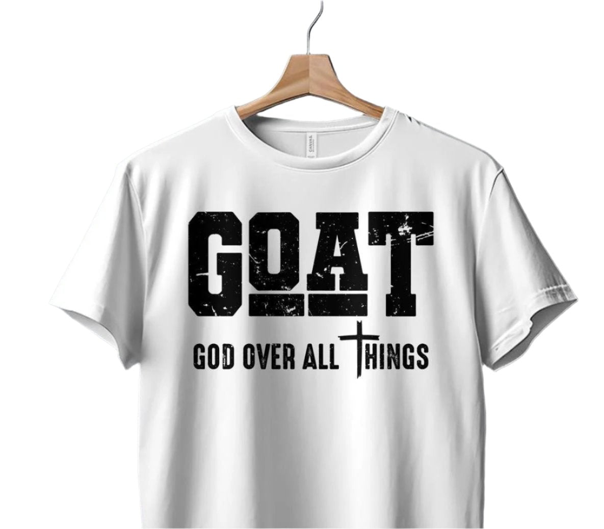 GOAT God Over All Things T-Shirt, Christian Inspiration Tee, Religious Faith Shirt, Spiritual Message Top, Motivational Clothing