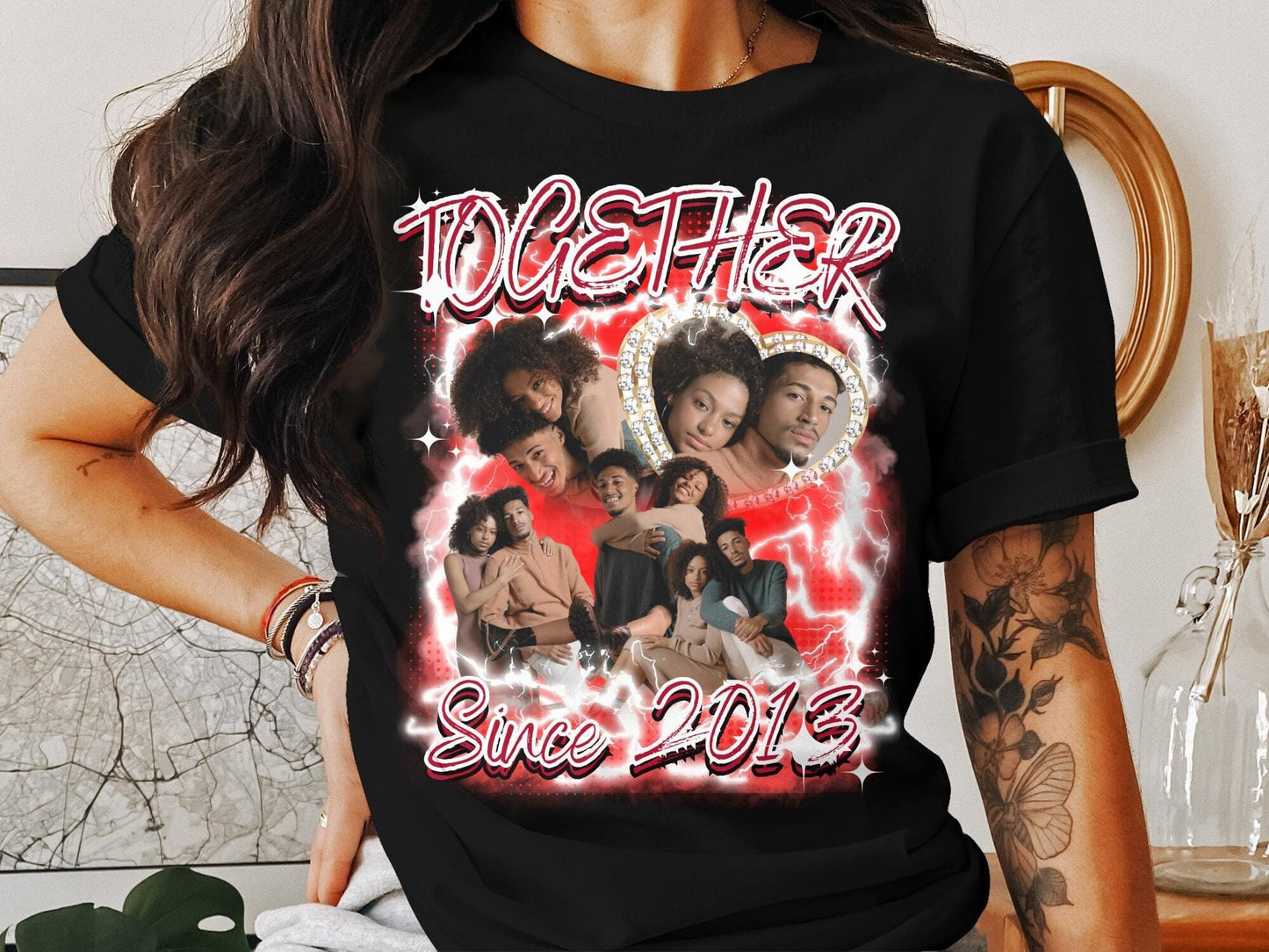 Together Since 2013 Couples Graphic Tee, Unique Couple T-Shirt, Romantic Matching Shirts, Cute Anniversary Gift, Fun Valentines Day,
