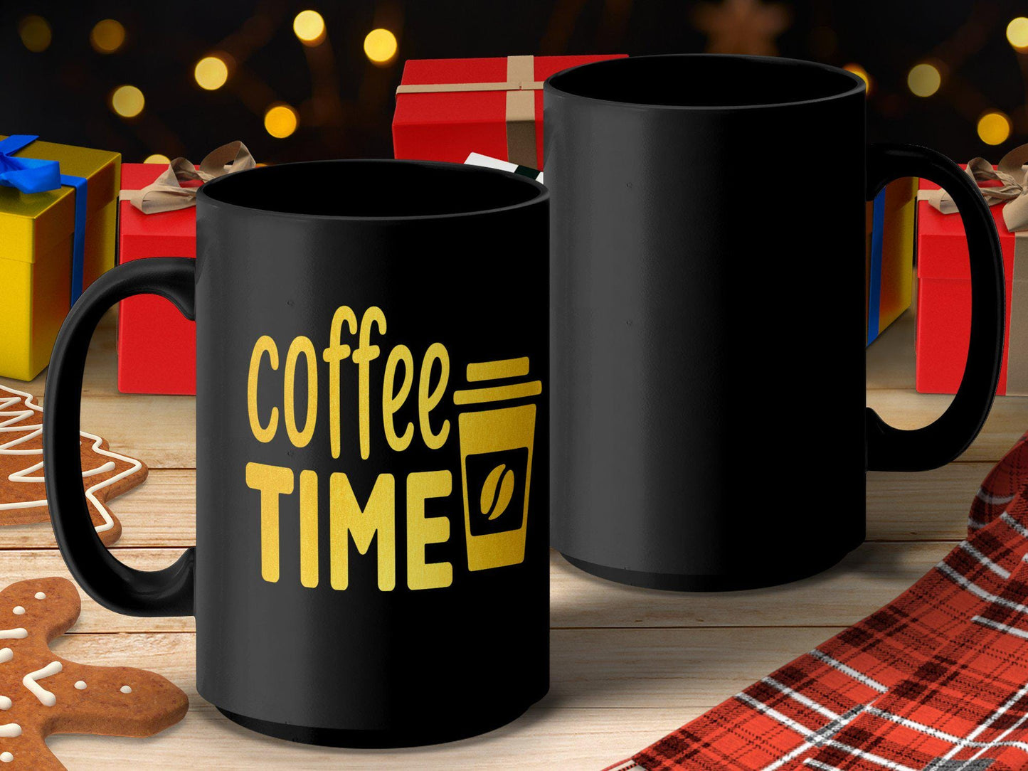 Coffee Time Mug, Fun Coffee Lover Gift, Unique Coffee Cup, Morning Coffee Mug, Coffee Enthusiast Gift, Bright Yellow Design