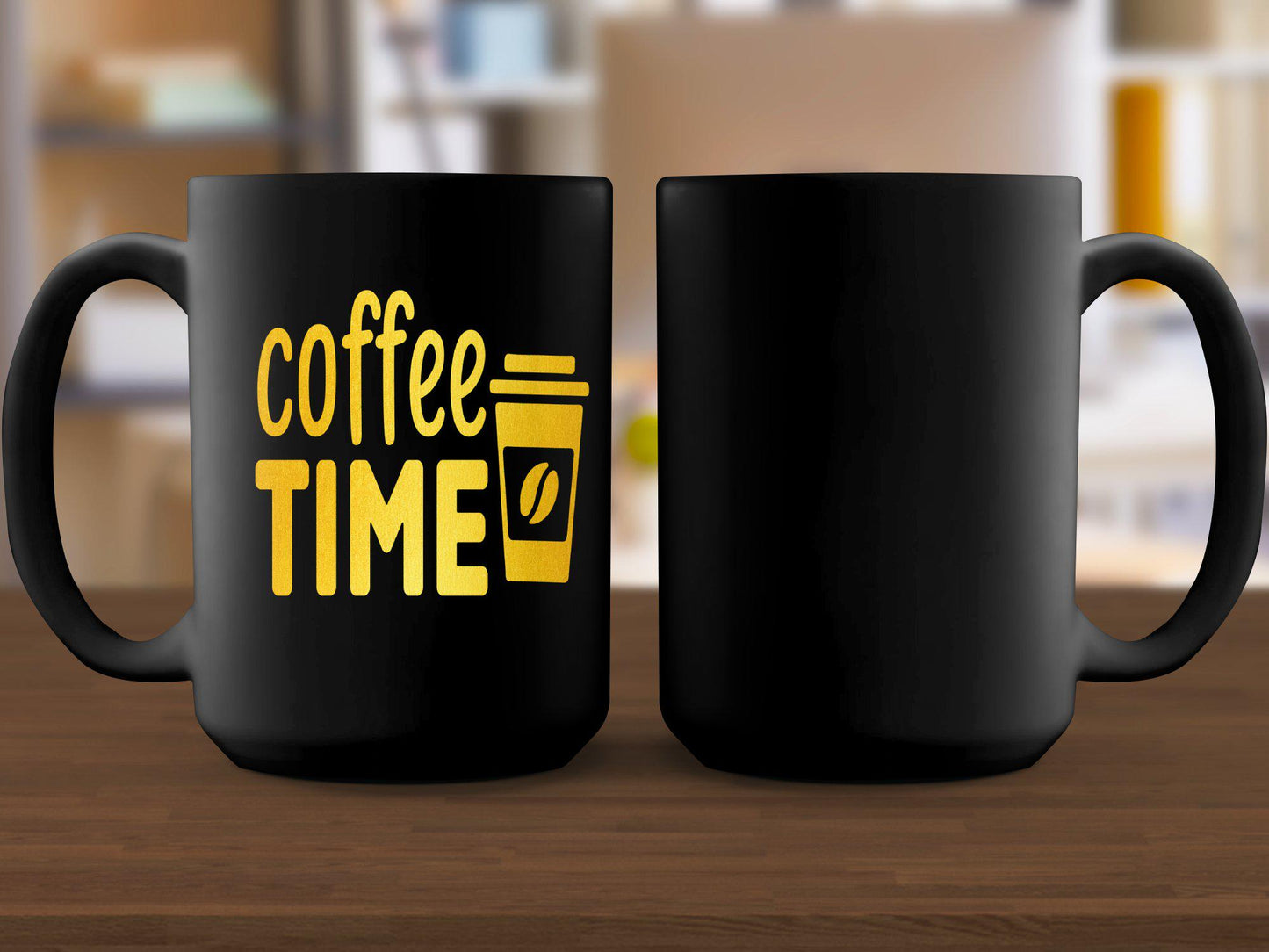 Coffee Time Mug, Fun Coffee Lover Gift, Unique Coffee Cup, Morning Coffee Mug, Coffee Enthusiast Gift, Bright Yellow Design