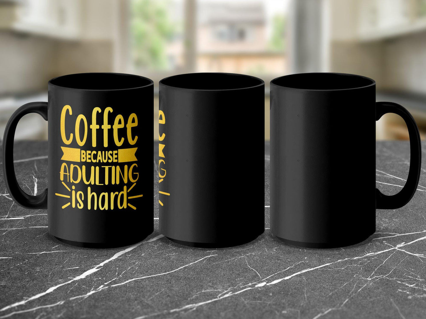 Coffee Because Adulting Is Hard Mug, Funny Coffee Mug, Unique Gift for Coffee Lovers, Humorous Mug, Motivational Coffee Cup, Office Mug