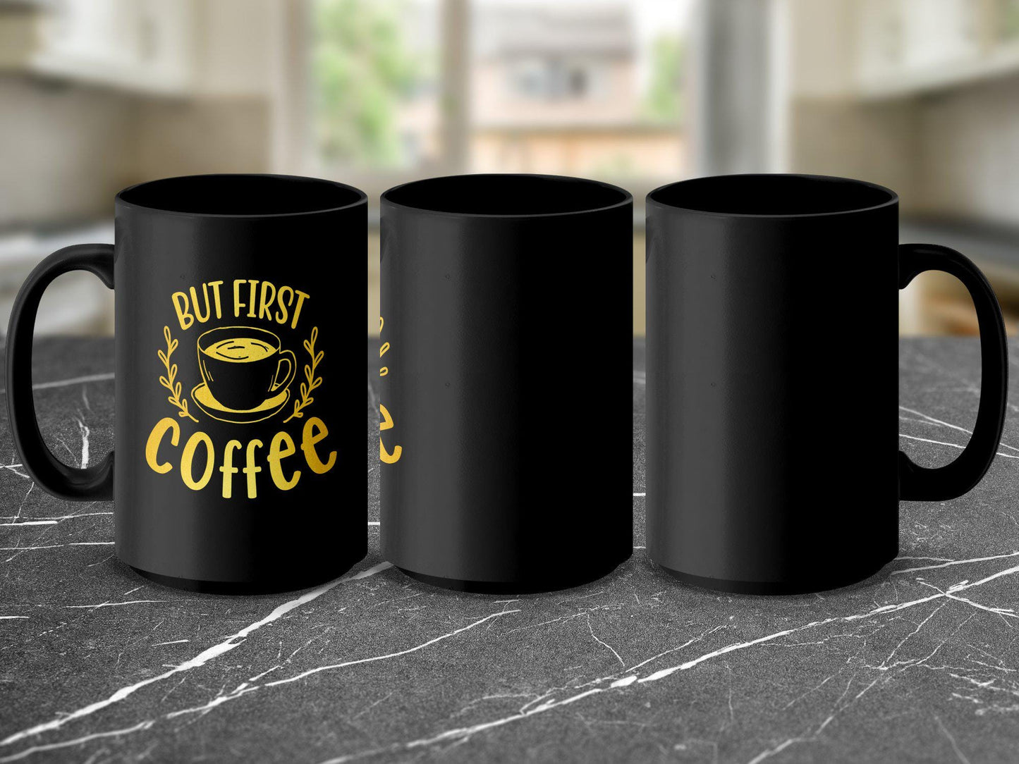 Coffee Lovers Mug, But First Coffee Cup, Funny Morning Mug, Yellow Coffee Cup, Gift for Coffee Drinkers, Cute Coffee Mug, Tea Cup