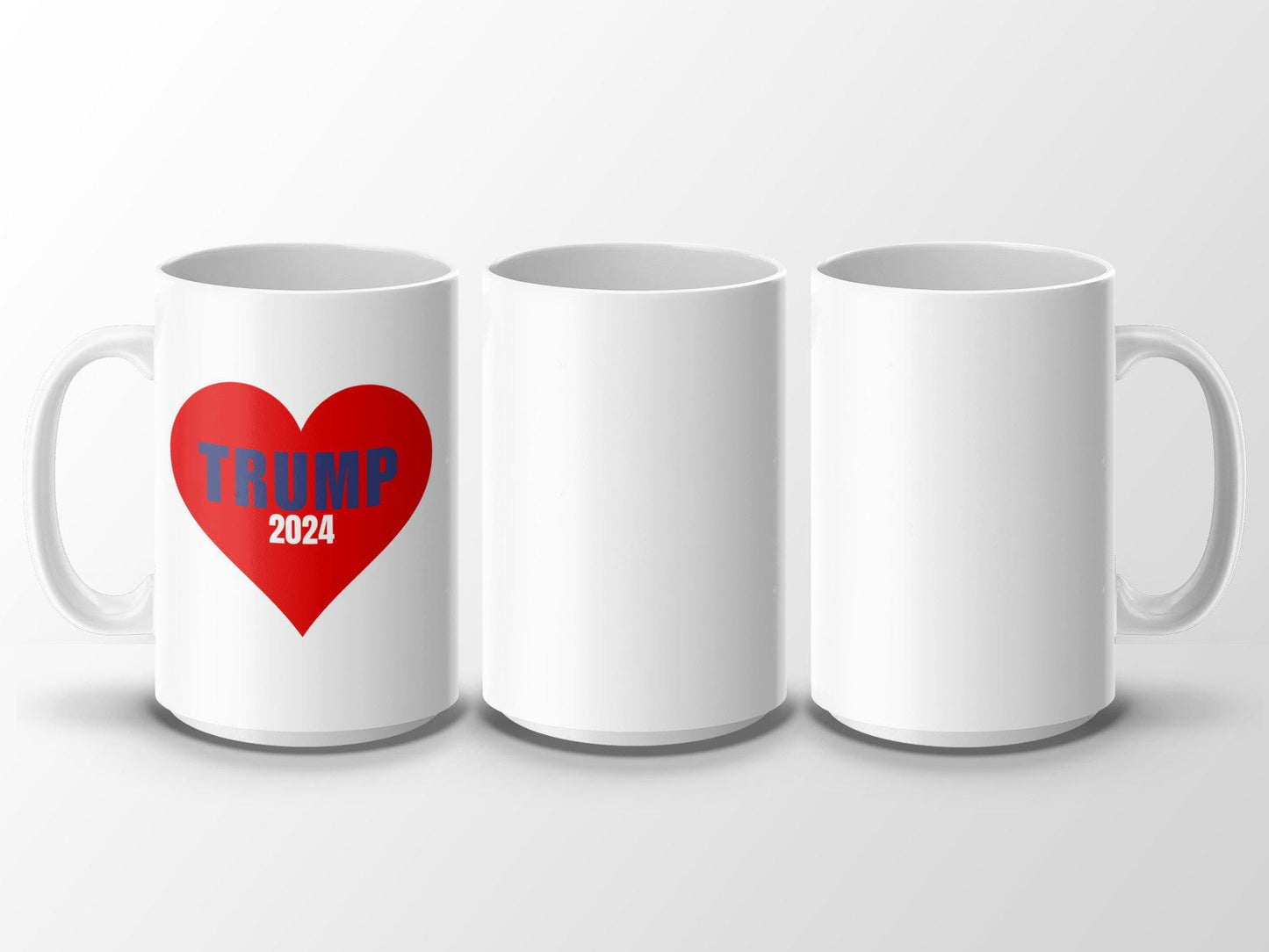 Trump 2024 Heart Mug, Patriotic Trump Mug, Election Mug, Political Mug, Trump Supporter Gift, USA Mug, Vote Trump 2024, Heart Shape Mug